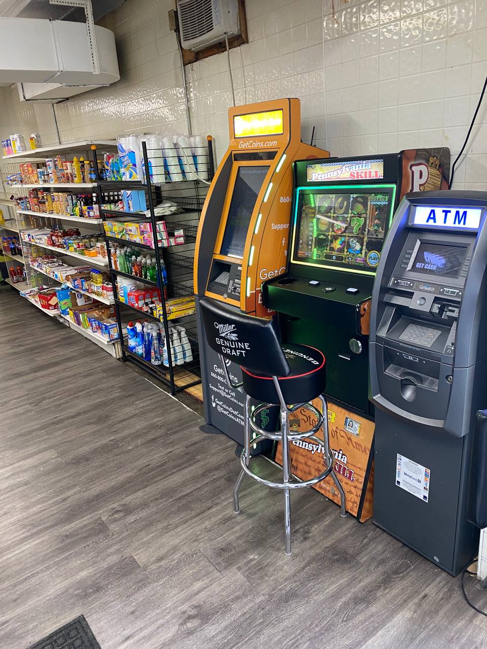 Getcoins - Bitcoin ATM - Inside of Vipins Corner Convenience Store in Coatesville, Pennsylvania