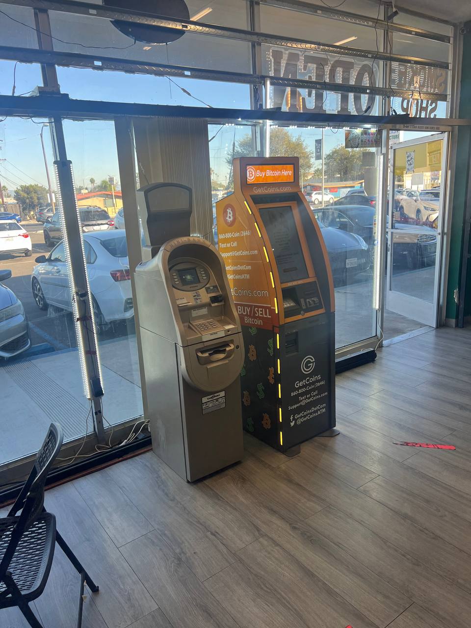 Getcoins - Bitcoin ATM - Inside of Anaheim Smoke House in Anaheim, California