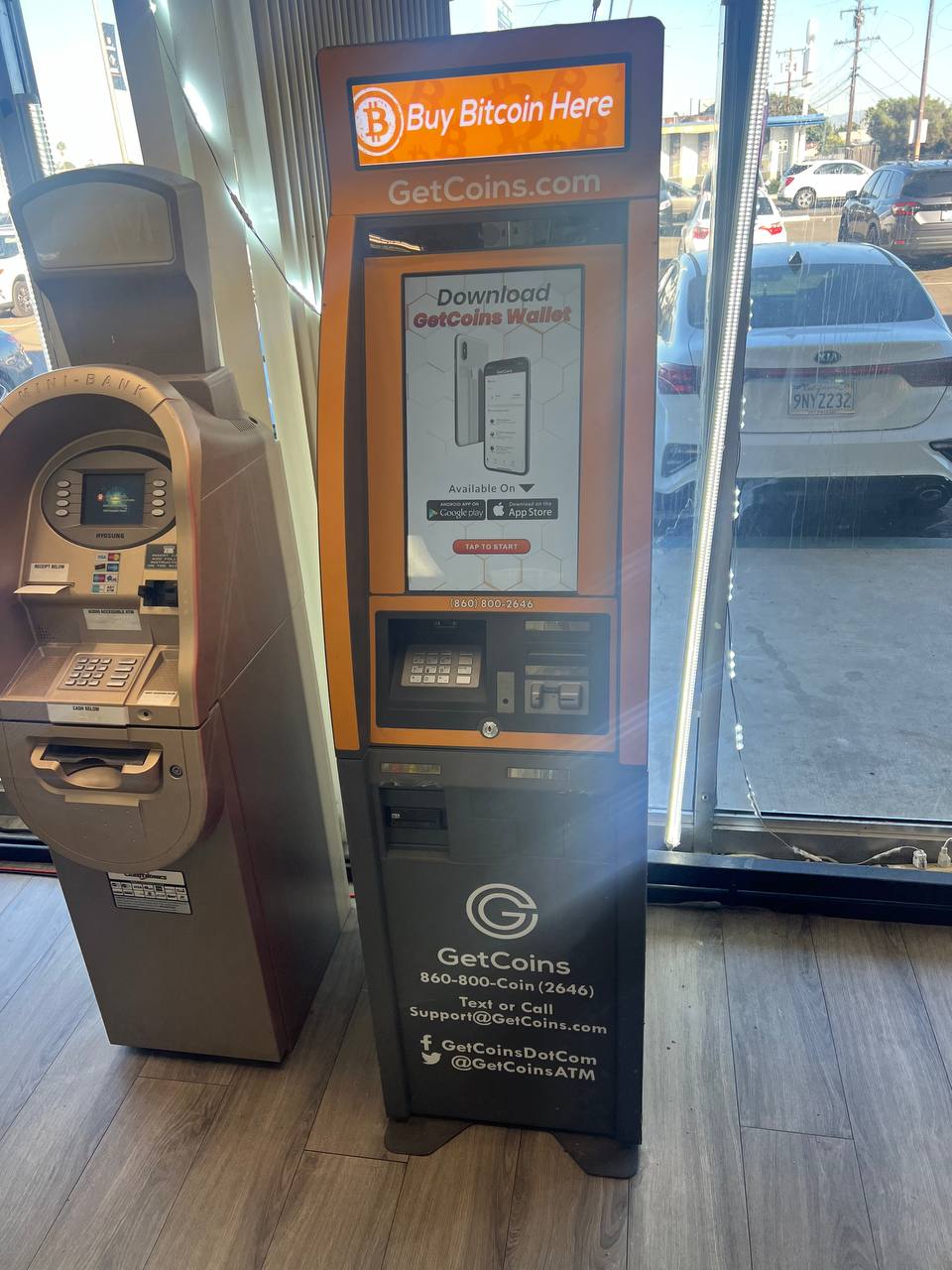 Getcoins - Bitcoin ATM - Inside of Anaheim Smoke House in Anaheim, California