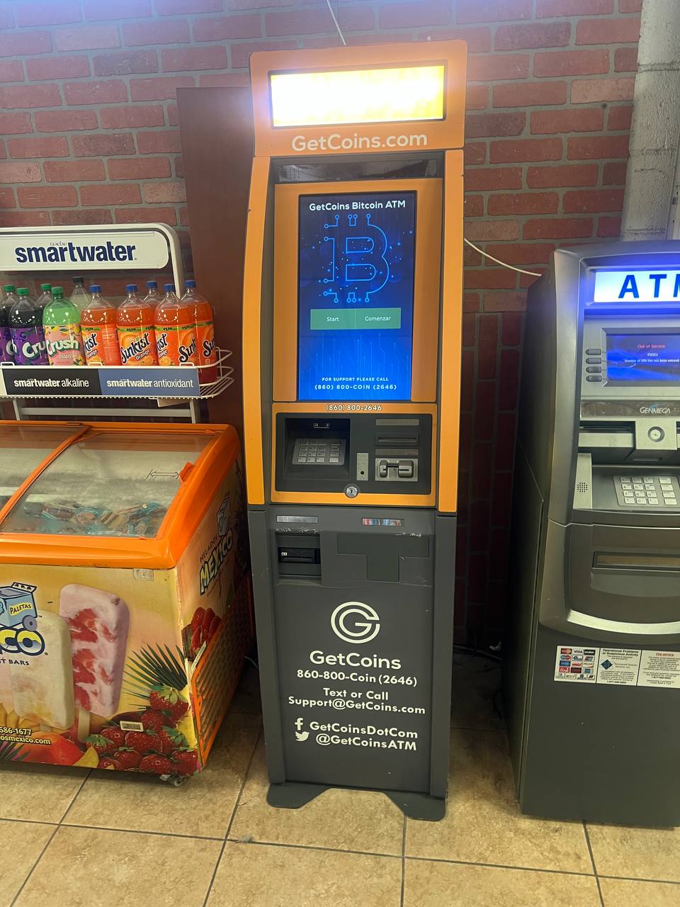 Getcoins - Bitcoin ATM - Inside of Lucky 7 Food Stores in Bakersfield, California