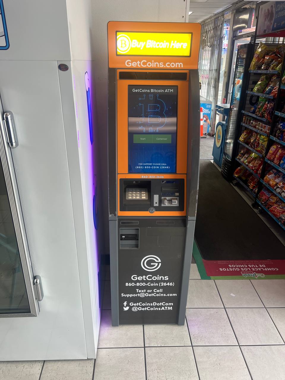 Getcoins - Bitcoin ATM - Inside of Ricky's Liquor in Santa Clarita, California