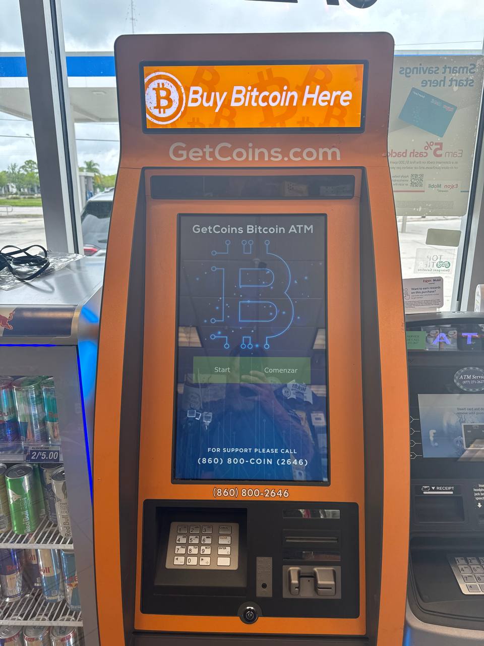 Getcoins - Bitcoin ATM - Inside of Mobil in Oldsmar, Florida