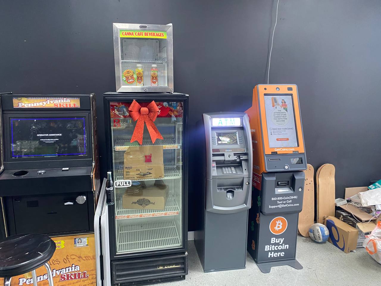 Getcoins - Bitcoin ATM - Inside of Smoke Panda in Millbourne, Pennsylvania