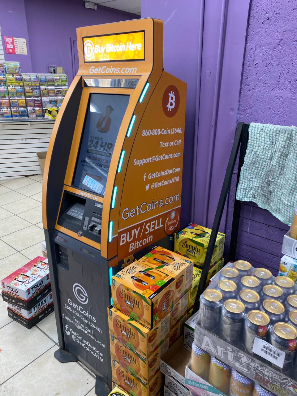 Getcoins - Bitcoin ATM - Inside of Suitland Beer & Wine in Morningside, Maryland