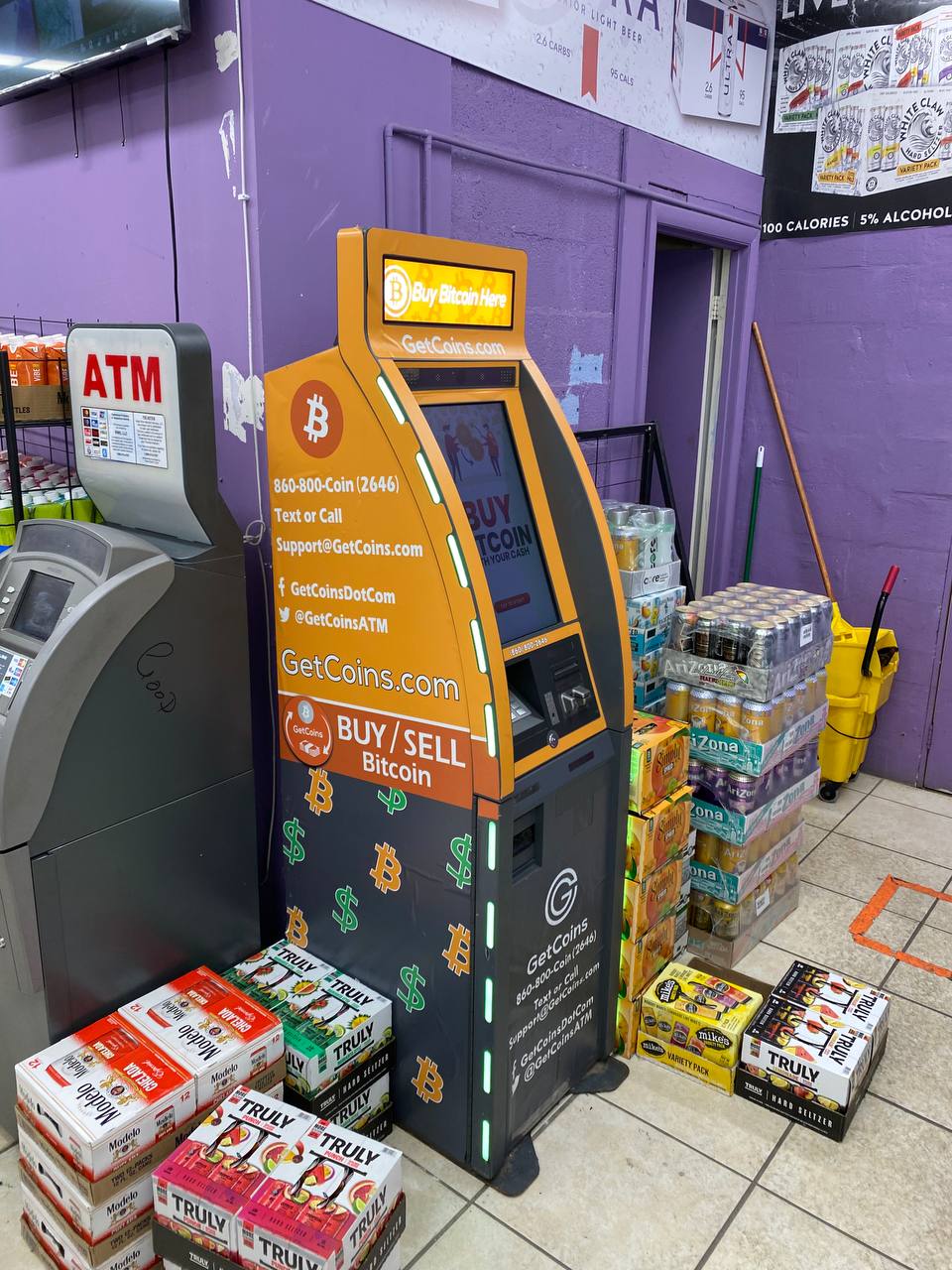 Getcoins - Bitcoin ATM - Inside of Suitland Beer & Wine in Morningside, Maryland