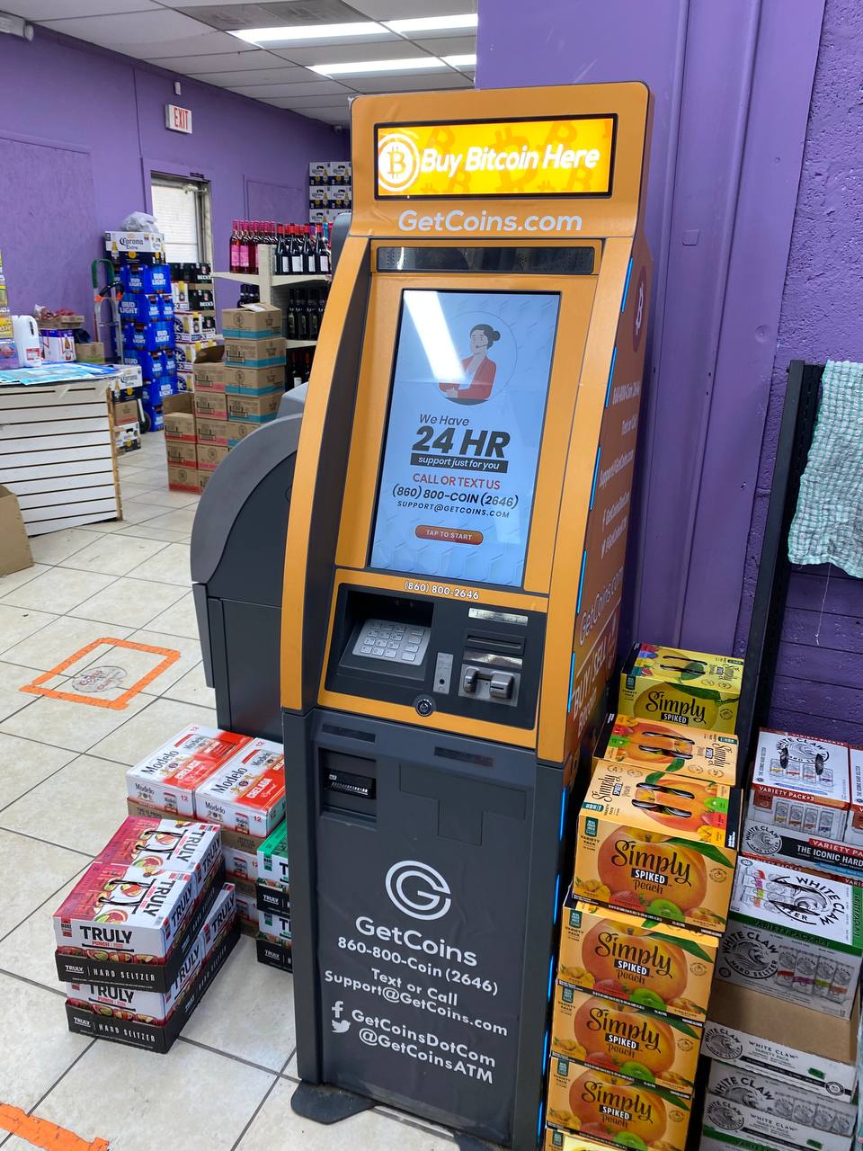 Getcoins - Bitcoin ATM - Inside of Suitland Beer & Wine in Morningside, Maryland