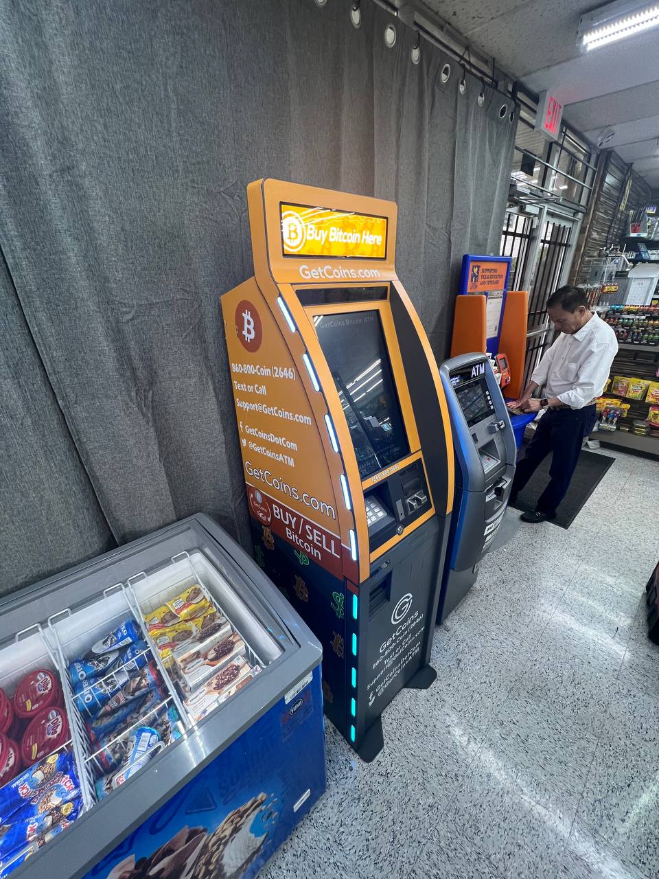 Getcoins - Bitcoin ATM - Inside of Brooks Food Mart in San Antonio, Texas