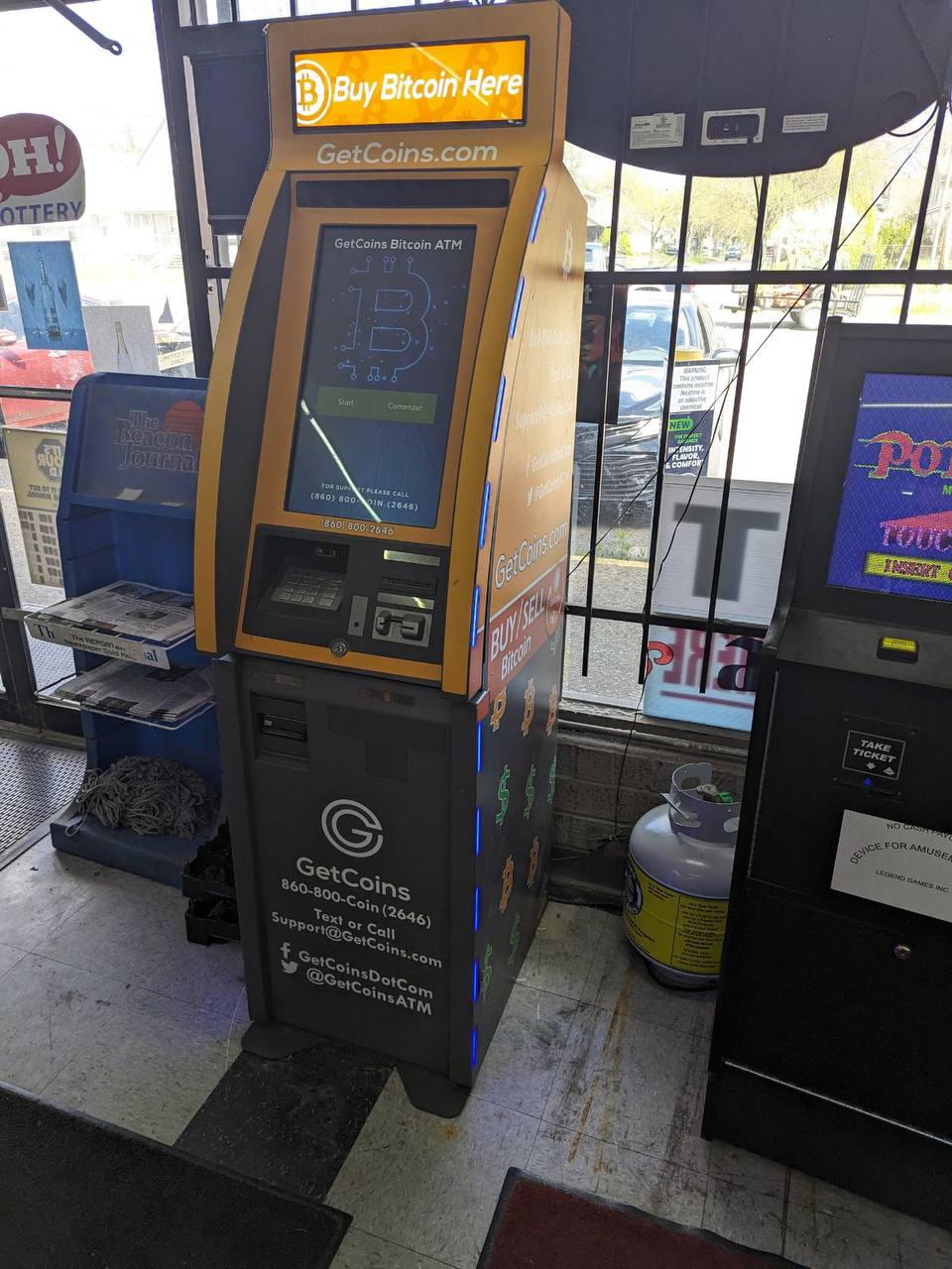 Getcoins - Bitcoin ATM - Inside of Sunrise Convenience Food Mart in Akron, Ohio