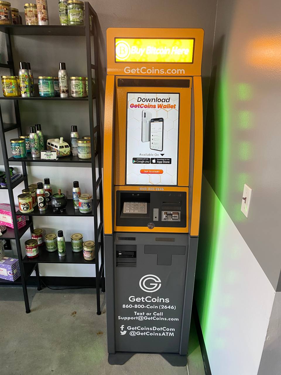 Getcoins - Bitcoin ATM - Inside of Good Guy Vapes in Nazareth, Pennsylvania