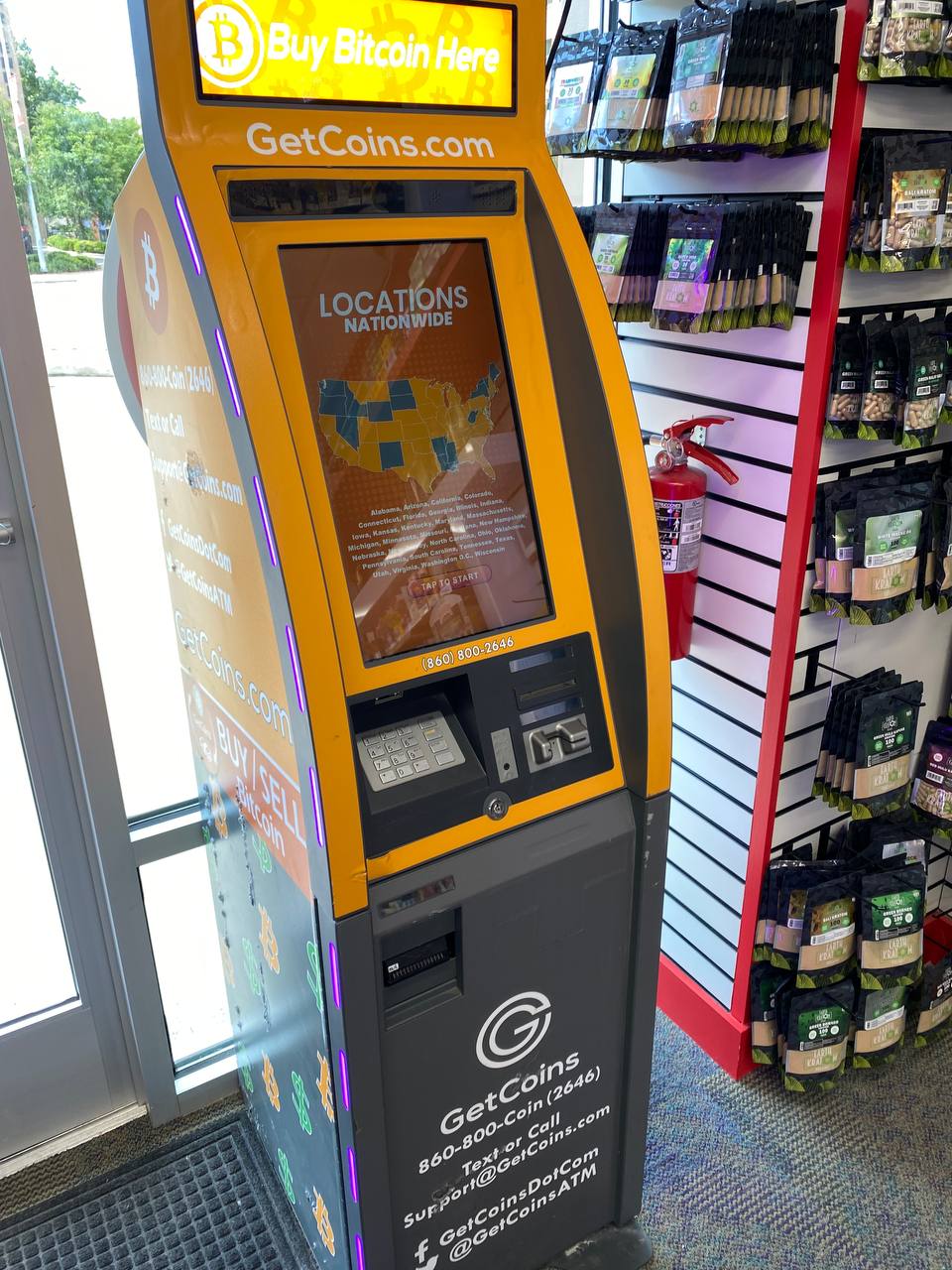 Getcoins - Bitcoin ATM - Inside of Maxx Tobacco Hillsborough in Raleigh, North Carolina