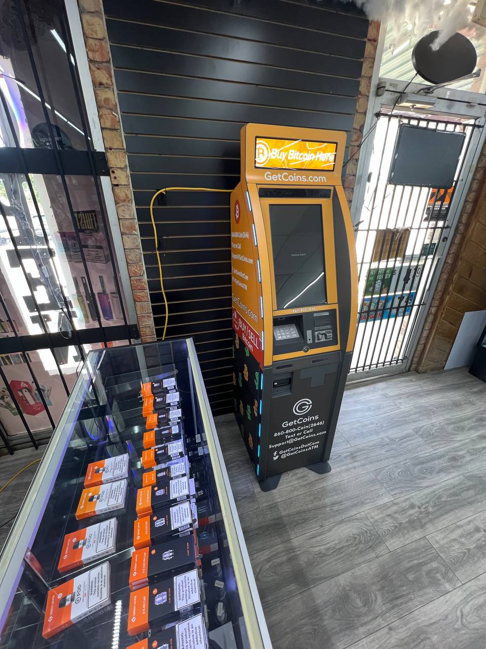 Getcoins - Bitcoin ATM - Inside of Zebra Smoke Shop in Austin, Texas