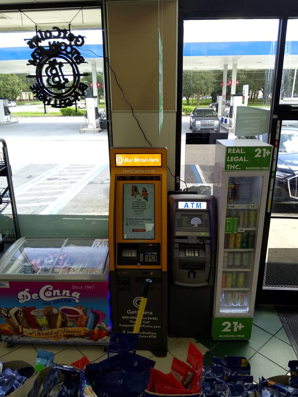 Getcoins - Bitcoin ATM - Inside of Chevron  in Melbourne, Florida