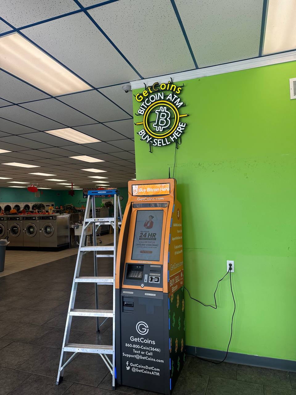 Getcoins - Bitcoin ATM - Inside of Soap & Sun Laundry & Tan in Martinsville, Indiana