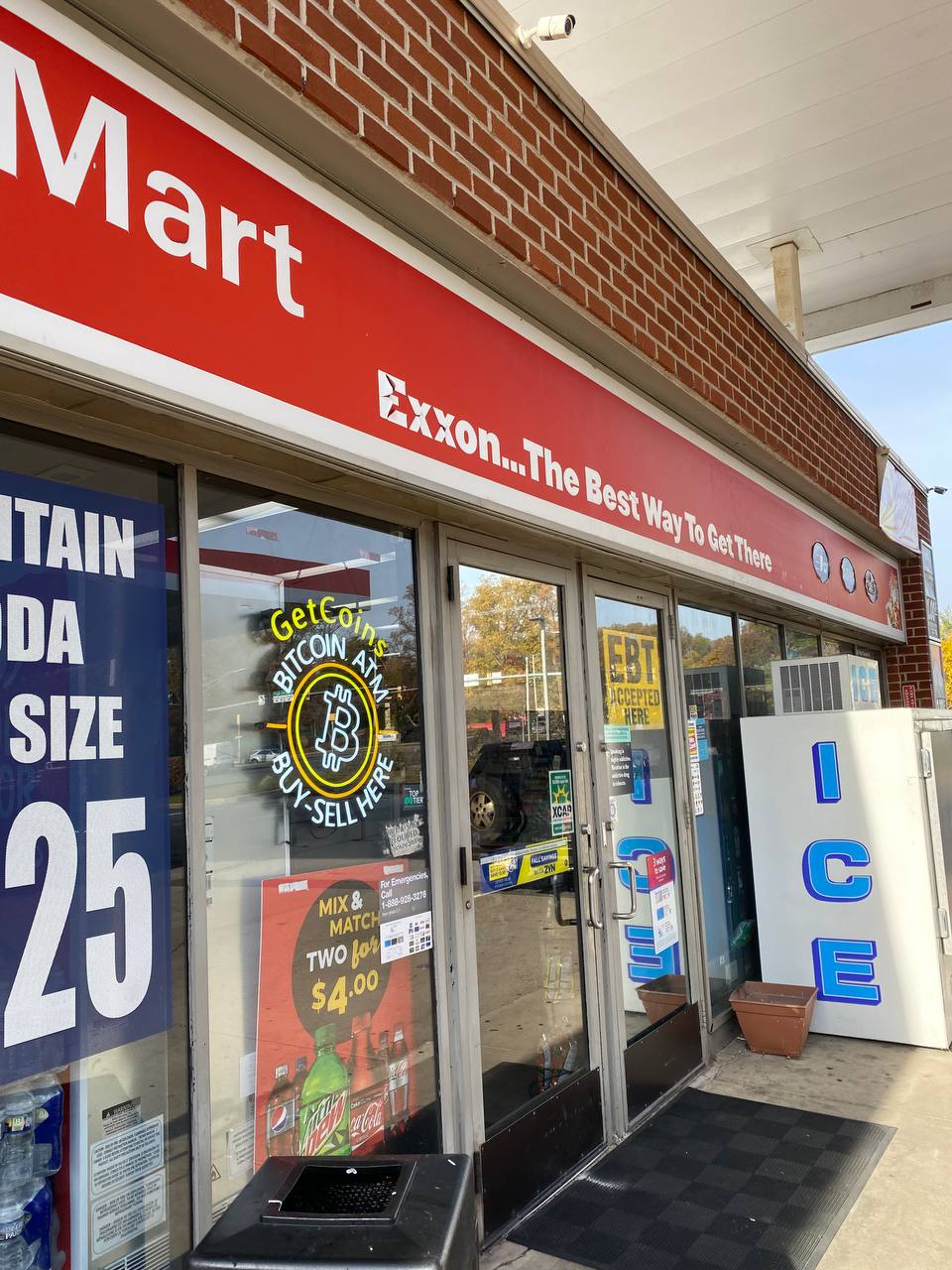 Getcoins - Bitcoin ATM - Inside of Exxon Gas Station in Bel Air, Maryland