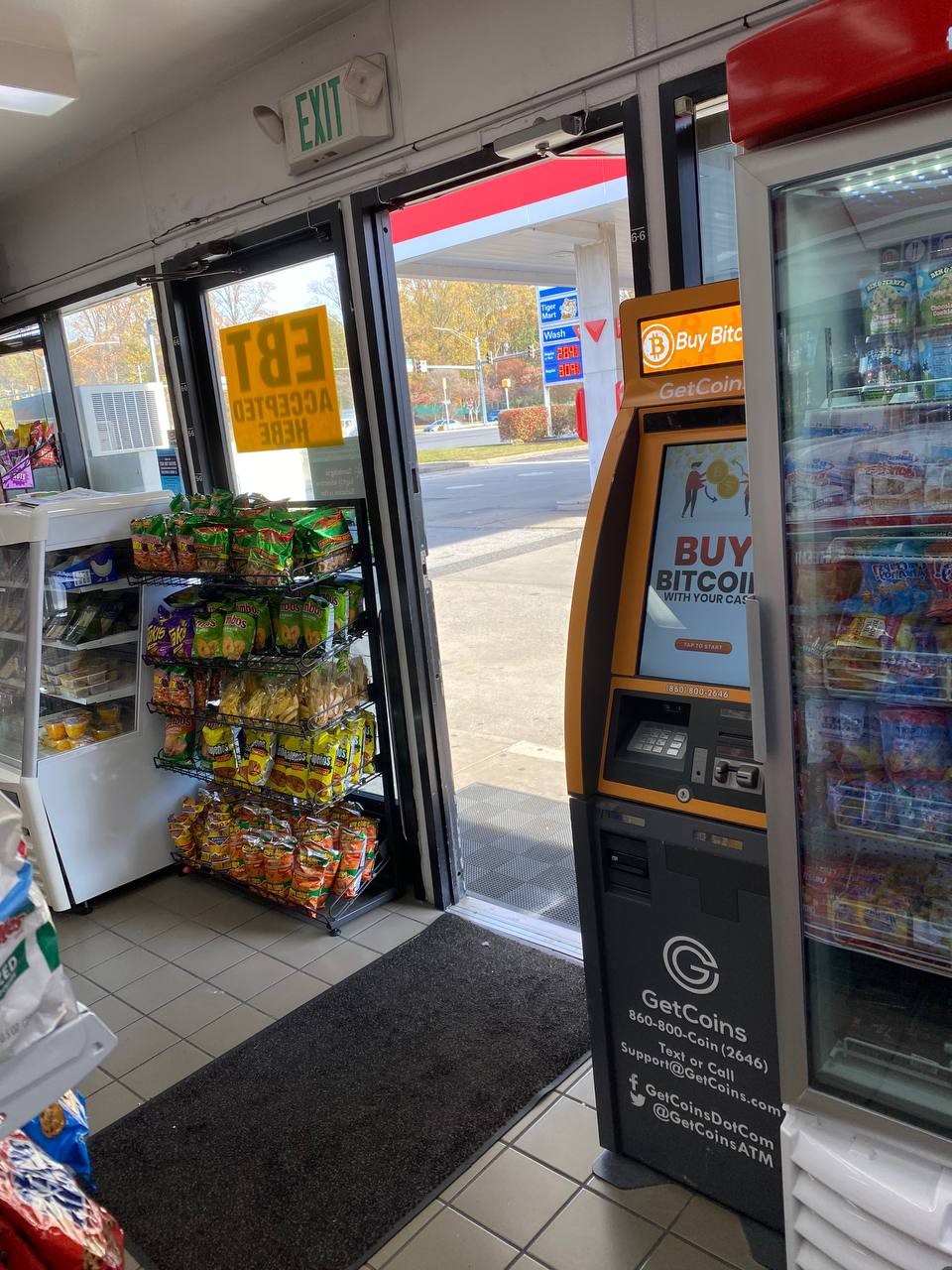 Getcoins - Bitcoin ATM - Inside of Exxon Gas Station in Bel Air, Maryland