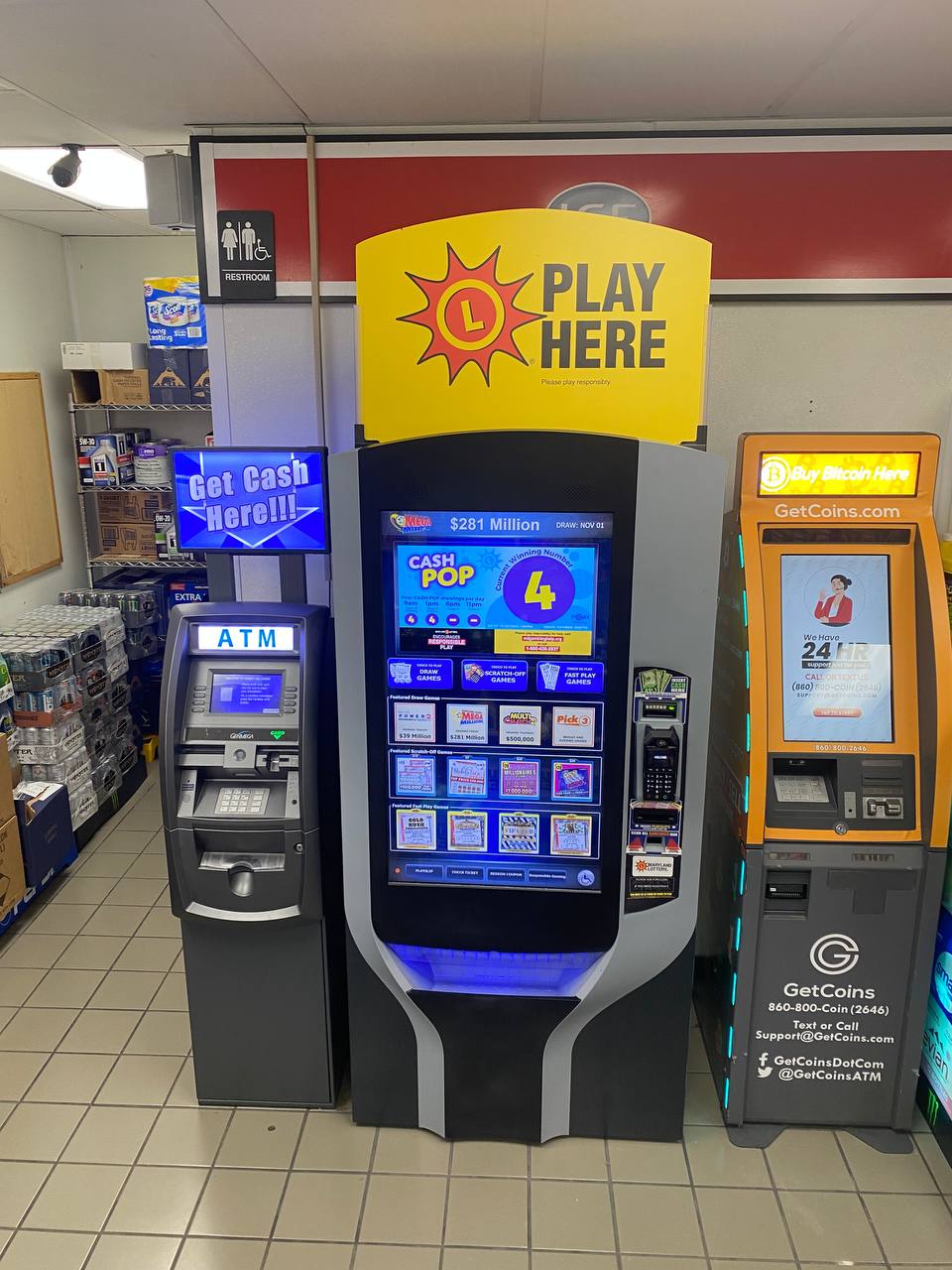 Getcoins - Bitcoin ATM - Inside of Sunoco in Forest Hill, Maryland