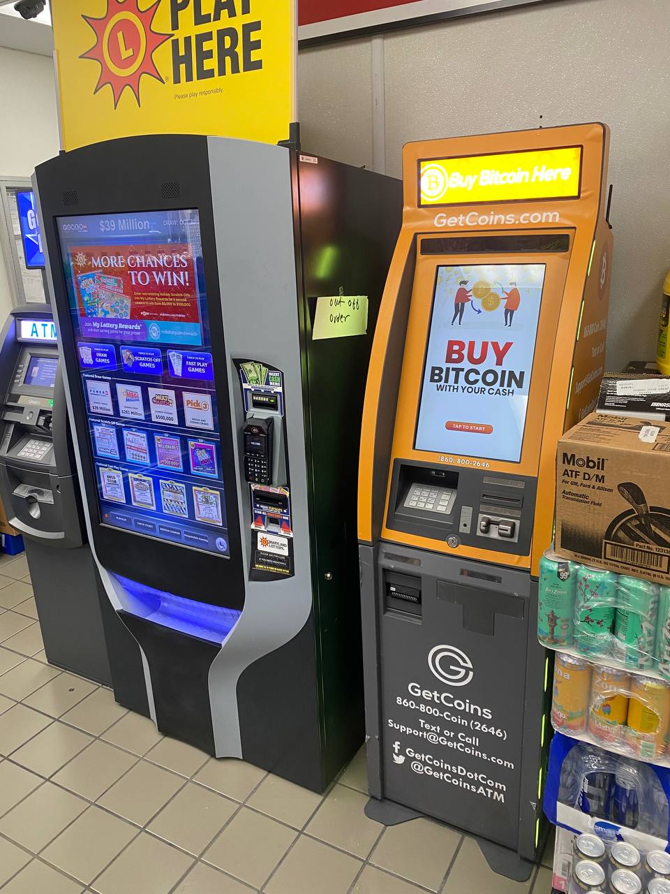 Getcoins - Bitcoin ATM - Inside of Sunoco in Forest Hill, Maryland