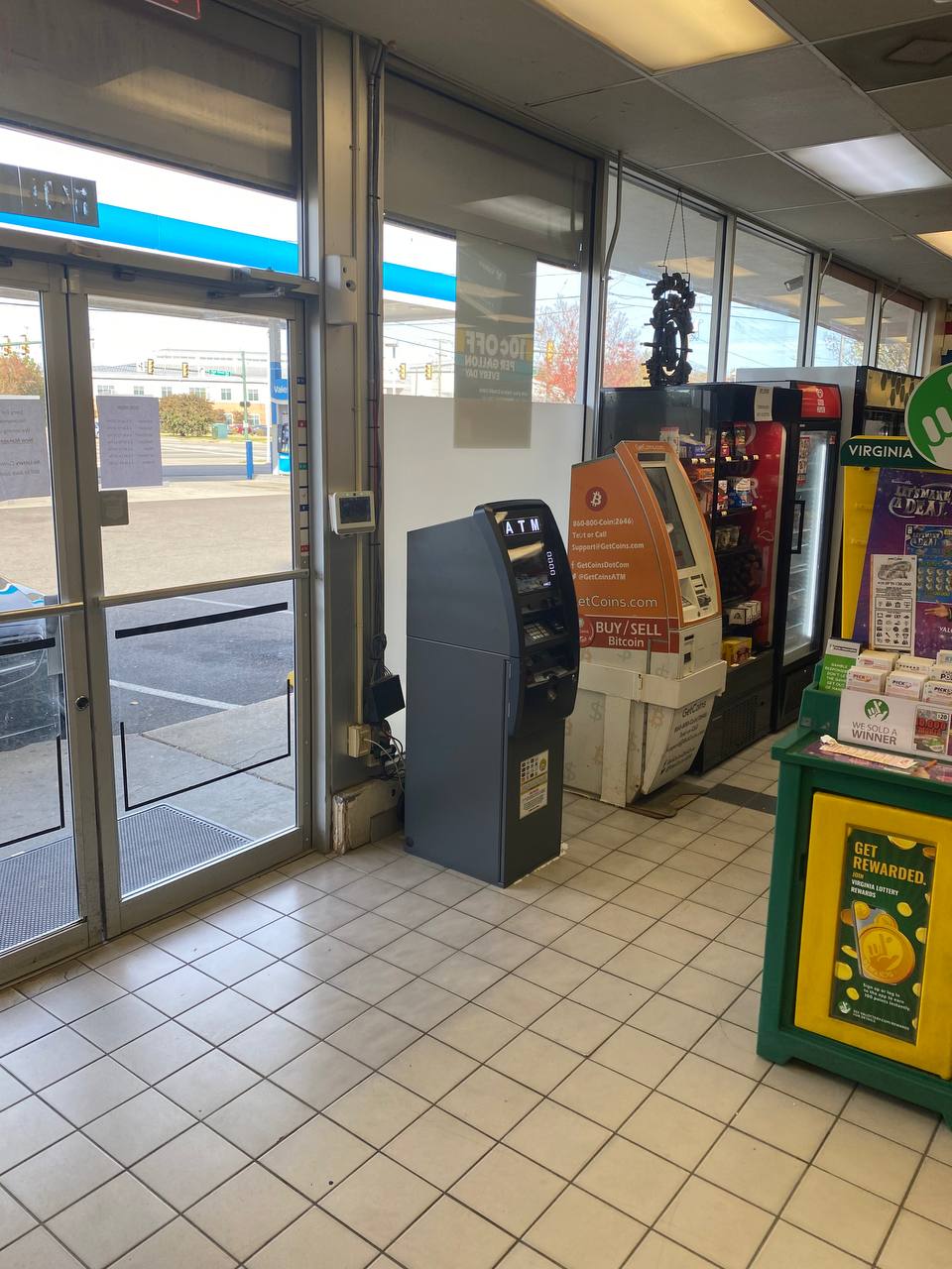 Getcoins - Bitcoin ATM - Inside of Valero Gas Station in Richmond, Virginia