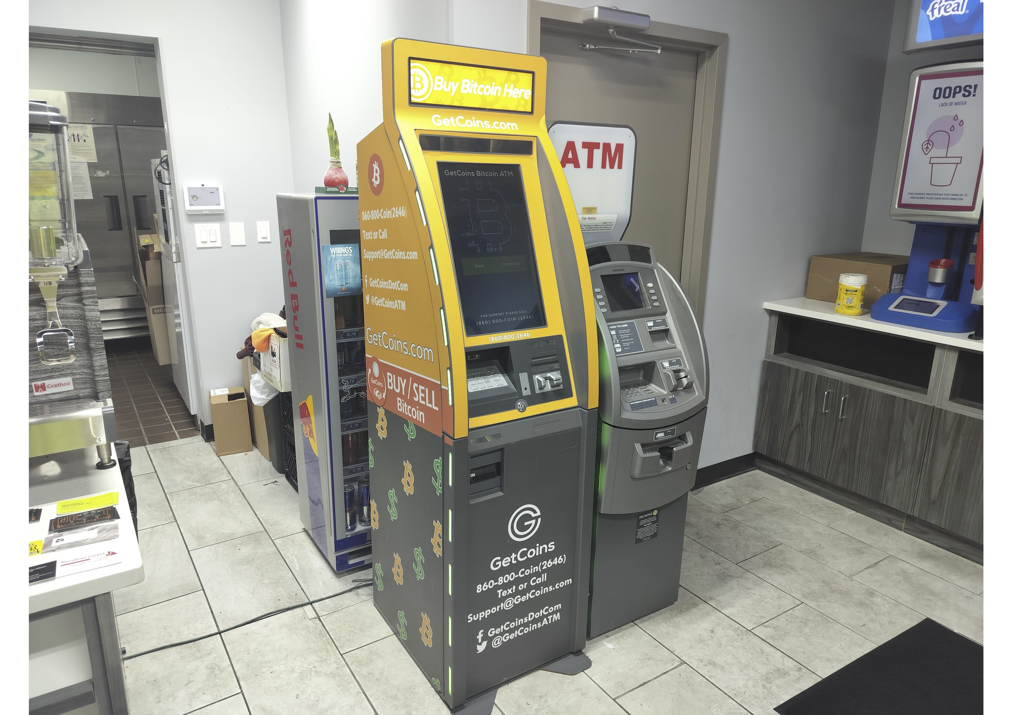 Getcoins - Bitcoin ATM - Inside of Krispy Krunchy Chicken in Trenton, Michigan