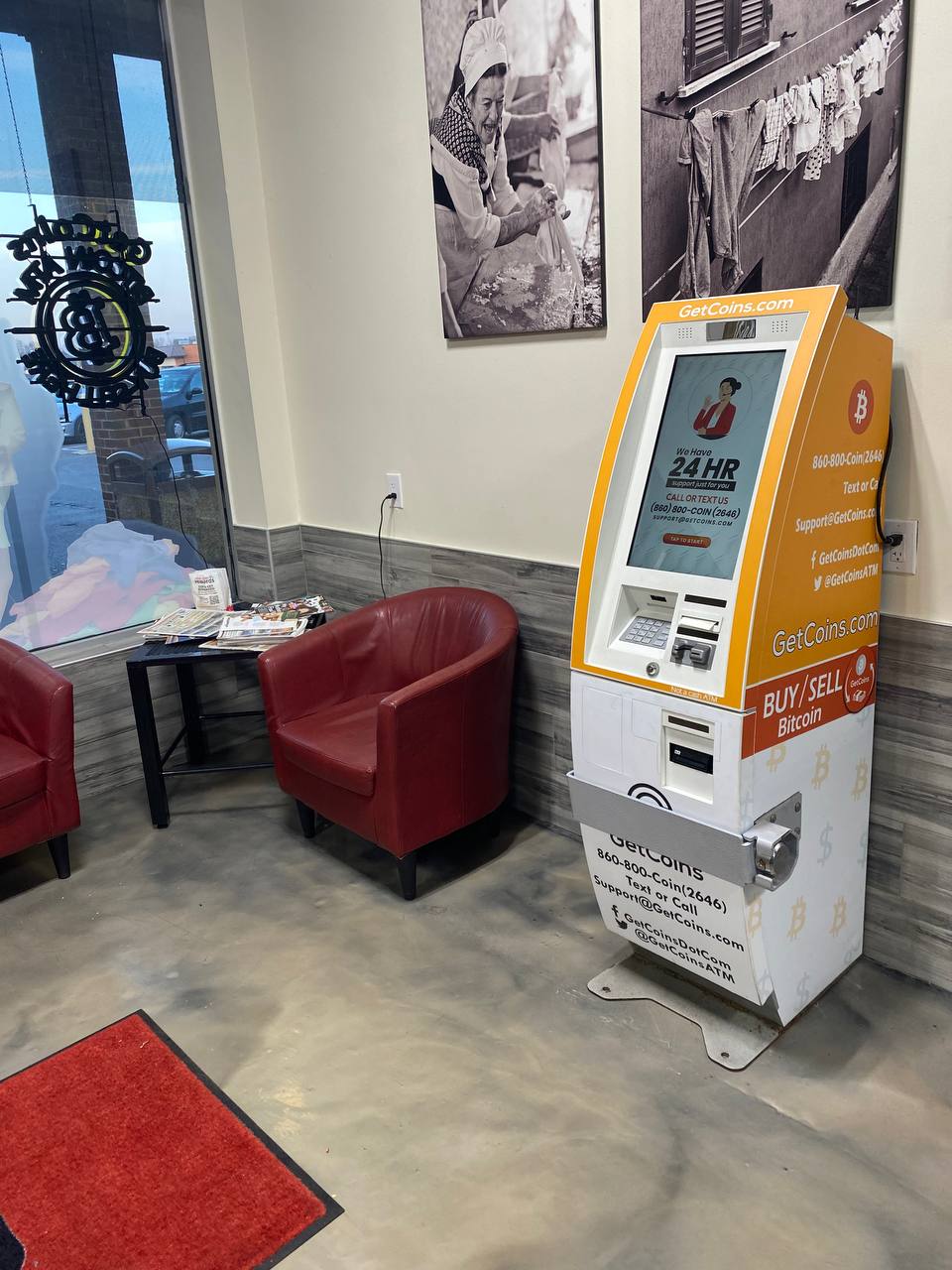 Getcoins - Bitcoin ATM - Inside of Spots Laundromat in Front Royal, Virginia