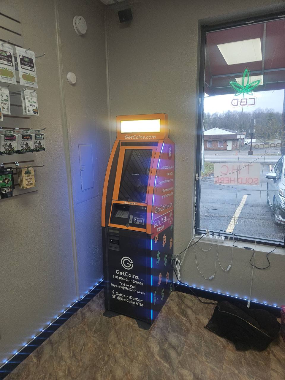 Getcoins - Bitcoin ATM - Inside of Hodas Botanicals and Tabacco in Youngstown, Ohio