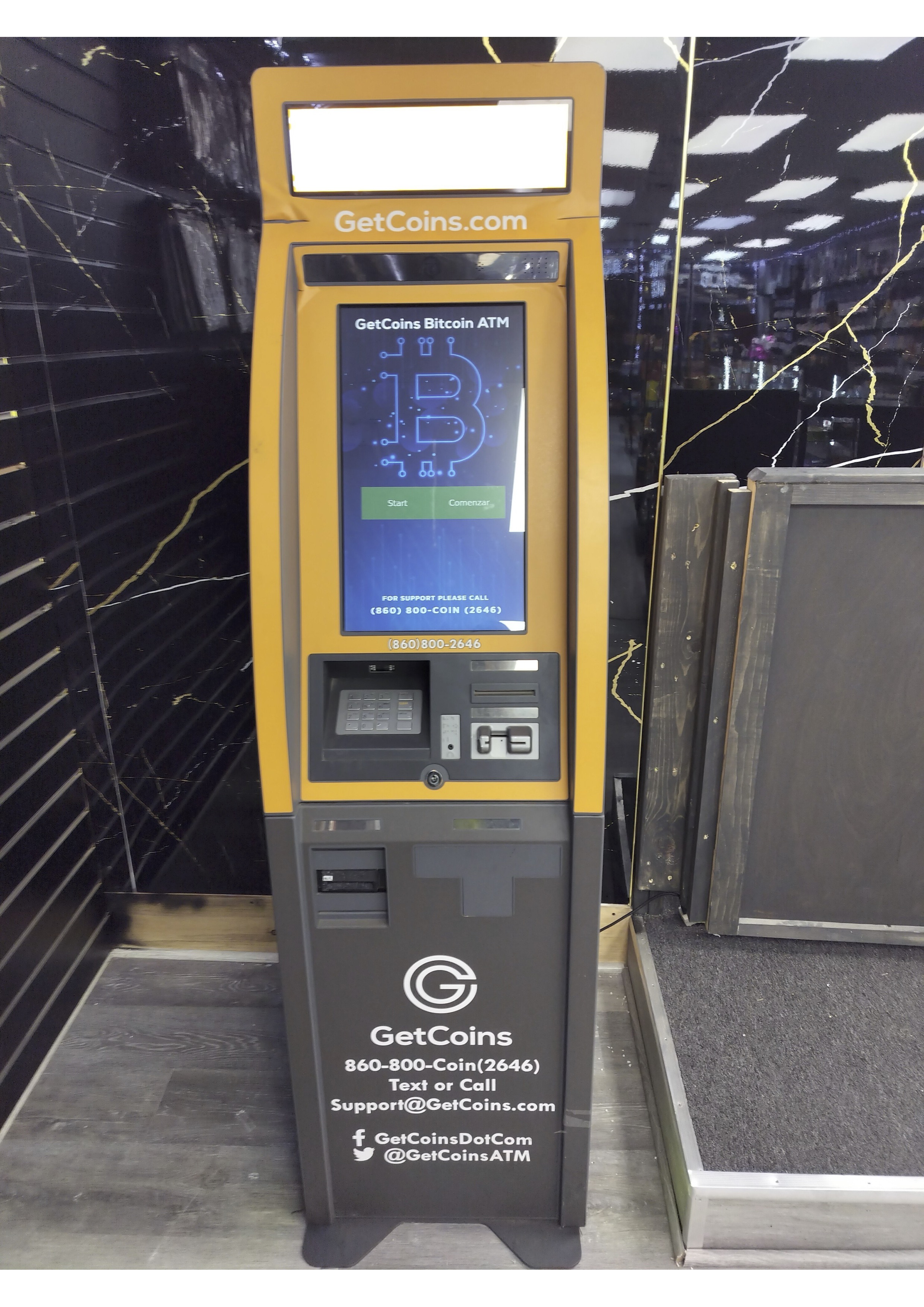 Getcoins - Bitcoin ATM - Inside of Stop One Smoke Shop in River Rouge, Michigan