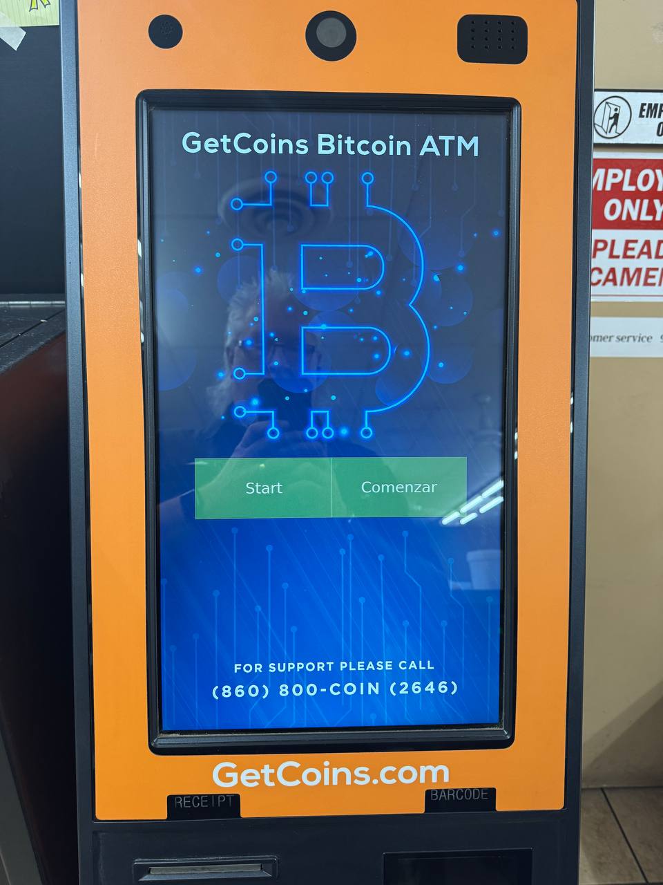 Getcoins - Bitcoin ATM - Inside of Highlander Laundromat in Yuma, Arizona