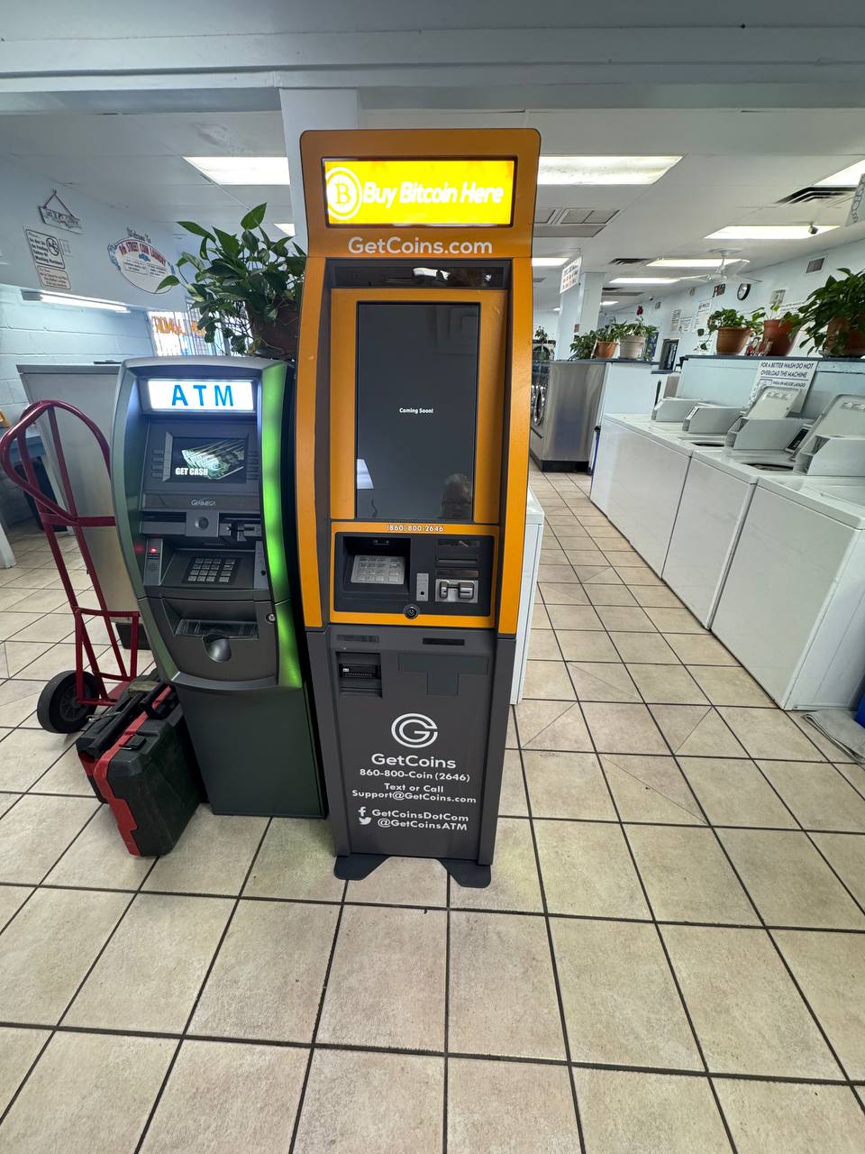 Getcoins - Bitcoin ATM - Inside of 8th Street Coin Laundry in Yuma, Arizona