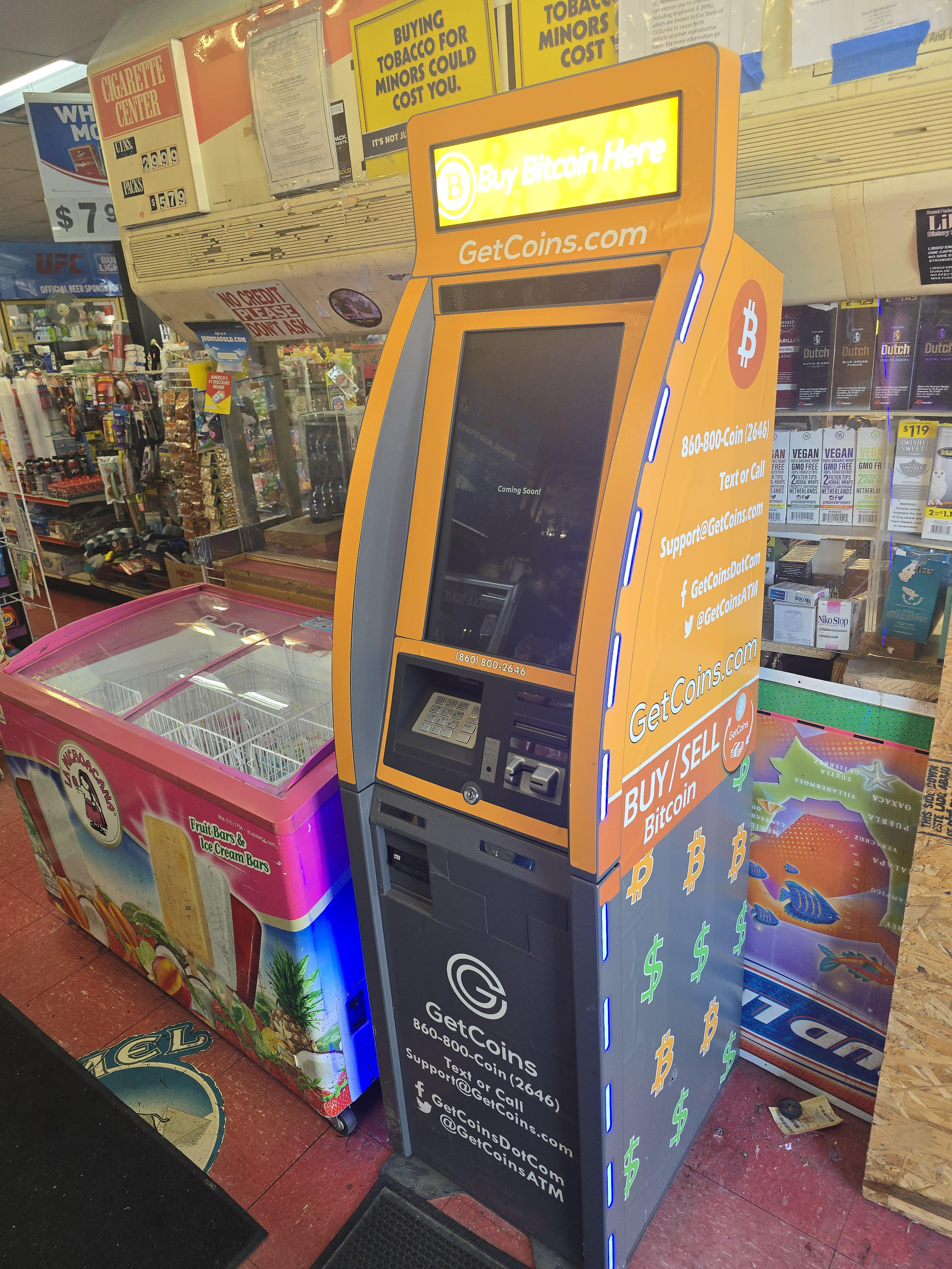 Getcoins - Bitcoin ATM - Inside of JK Food Market in Buena Park, California