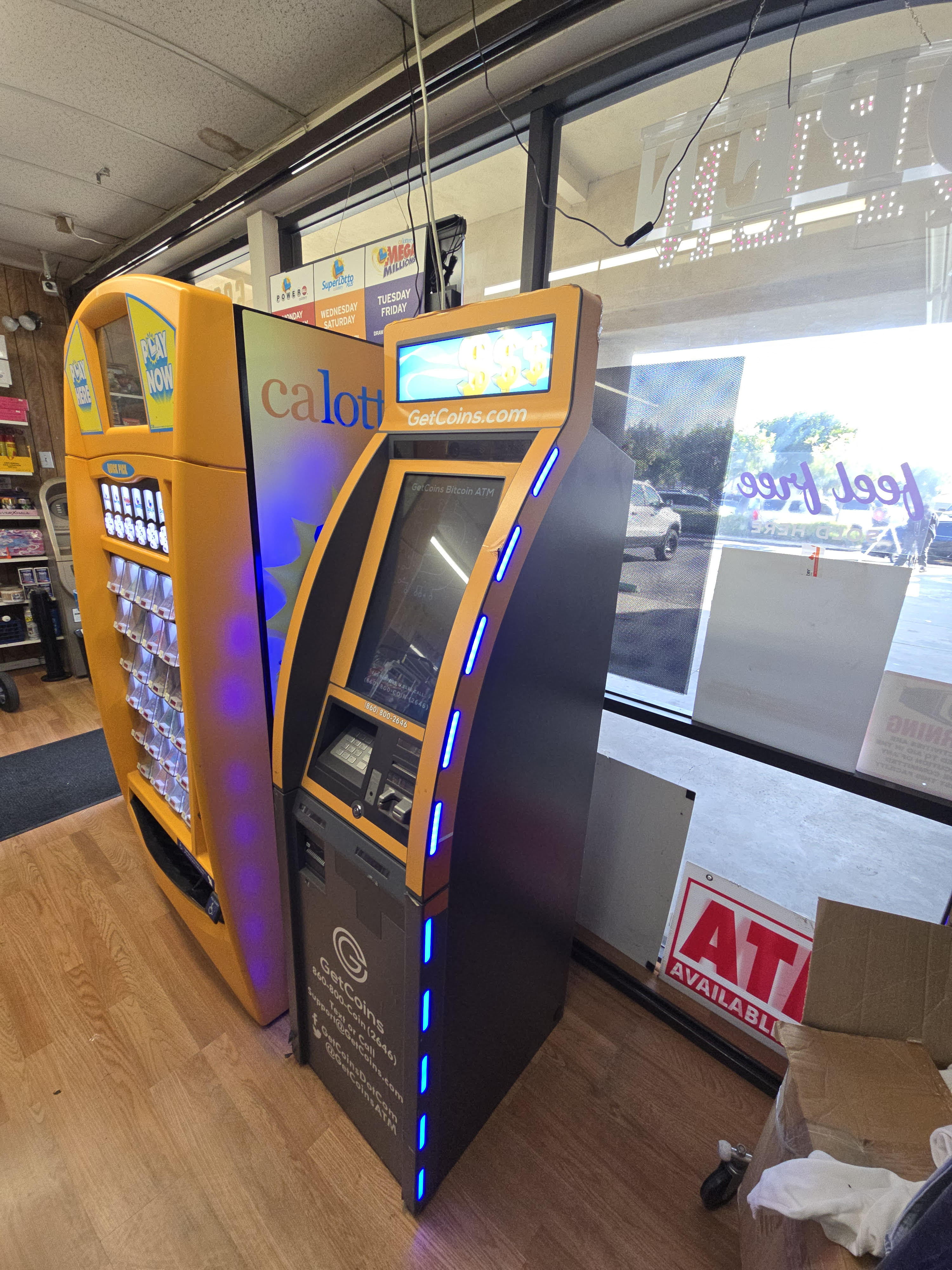 Getcoins - Bitcoin ATM - Inside of JK Smoke Shop in Buena Park, California