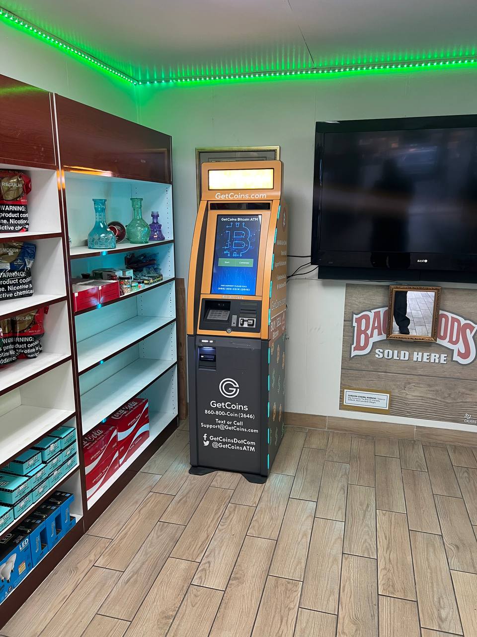 Getcoins - Bitcoin ATM - Inside of La Habra Smoke Shop in La Habra, California