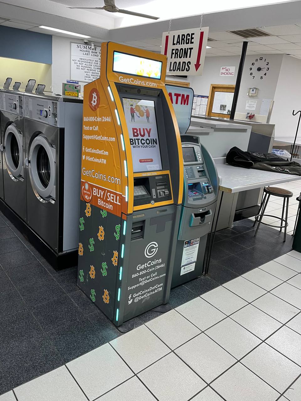 Getcoins - Bitcoin ATM - Inside of Coin Laundry (Summit Ave Laundry) in Waukesha, Wisconsin