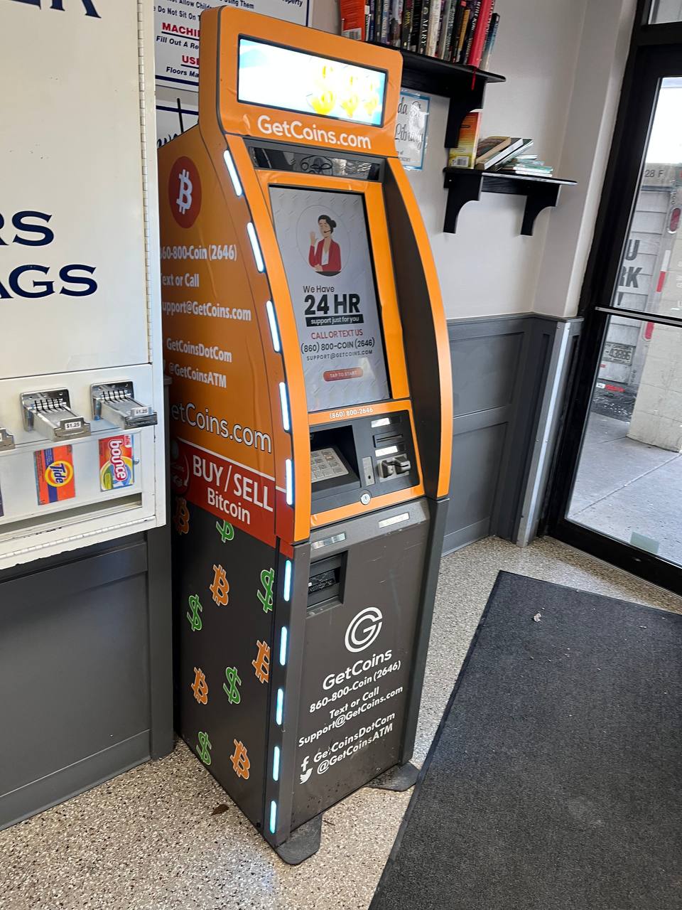 Getcoins - Bitcoin ATM - Inside of Command Laundry - Oneida St in Appleton, Wisconsin