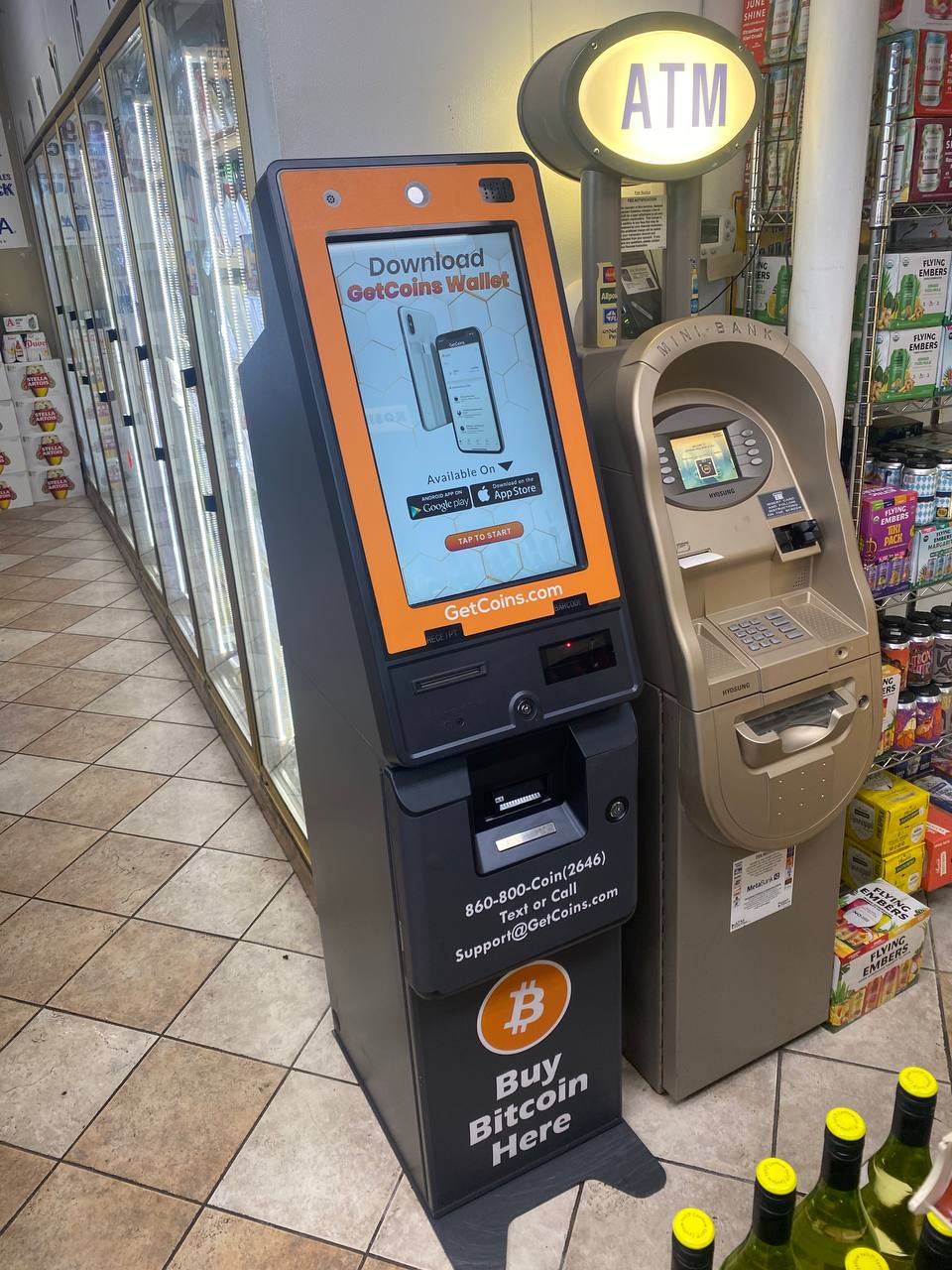 Getcoins - Bitcoin ATM - Inside of Seminary Beer Wine & Deli in Silver Spring, Maryland