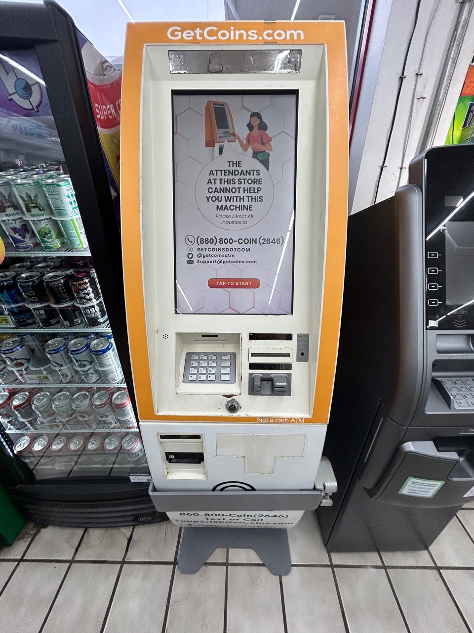 Getcoins - Bitcoin ATM - Inside of Chevron Gas Station in Jefferson, Georgia