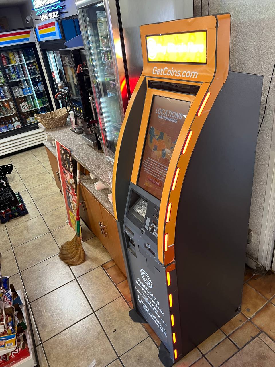 Getcoins - Bitcoin ATM - Inside of Convenient Market in Long Beach, California