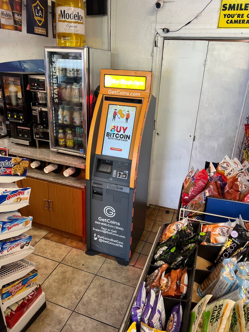 Getcoins - Bitcoin ATM - Inside of Convenient Market in Long Beach, California