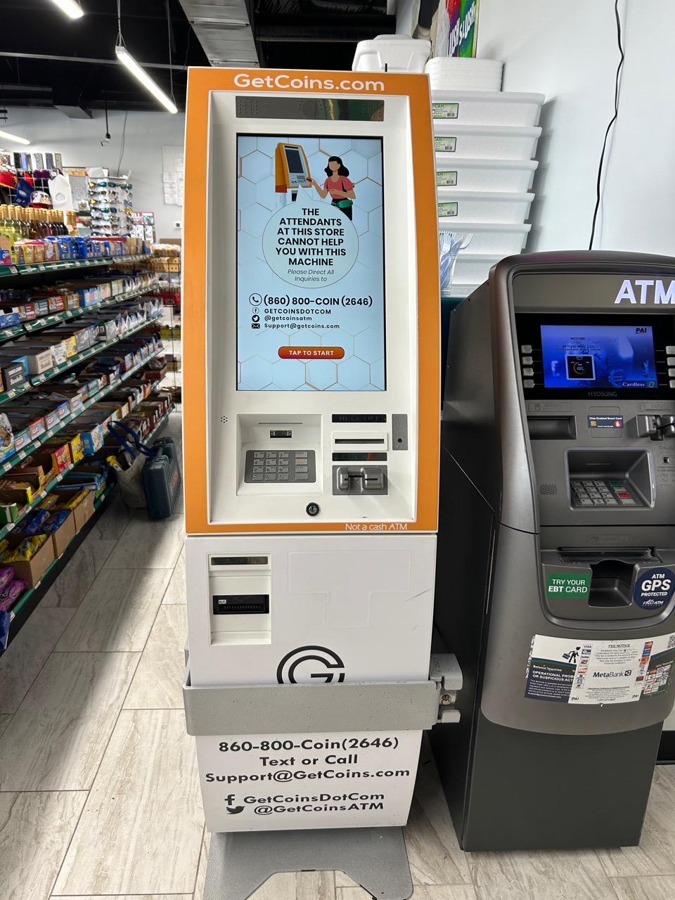 Getcoins - Bitcoin ATM - Inside of BP Gas Station in Conyers, Georgia