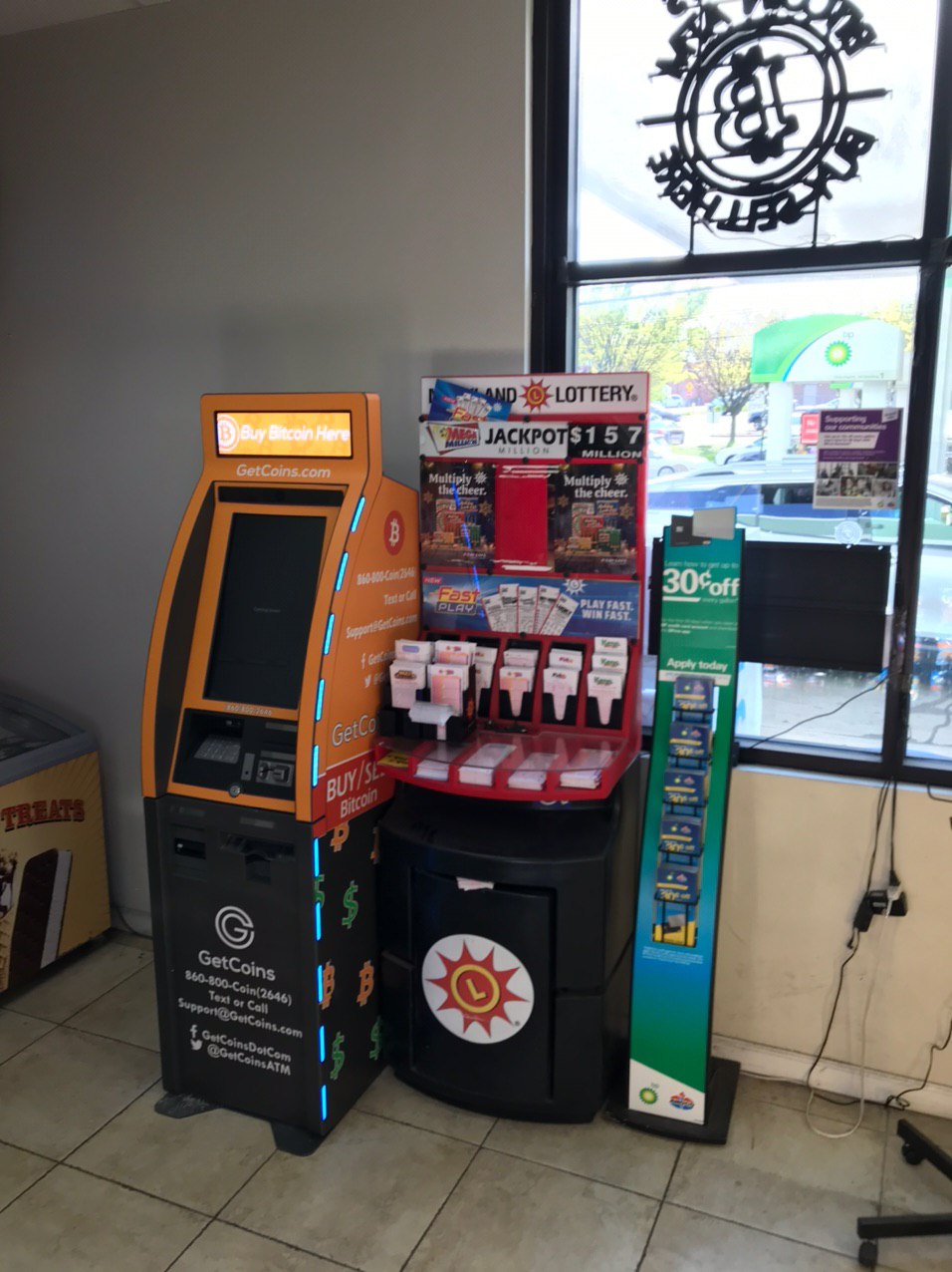 Getcoins - Bitcoin ATM - Inside of Sunoco in Silver Spring, Maryland