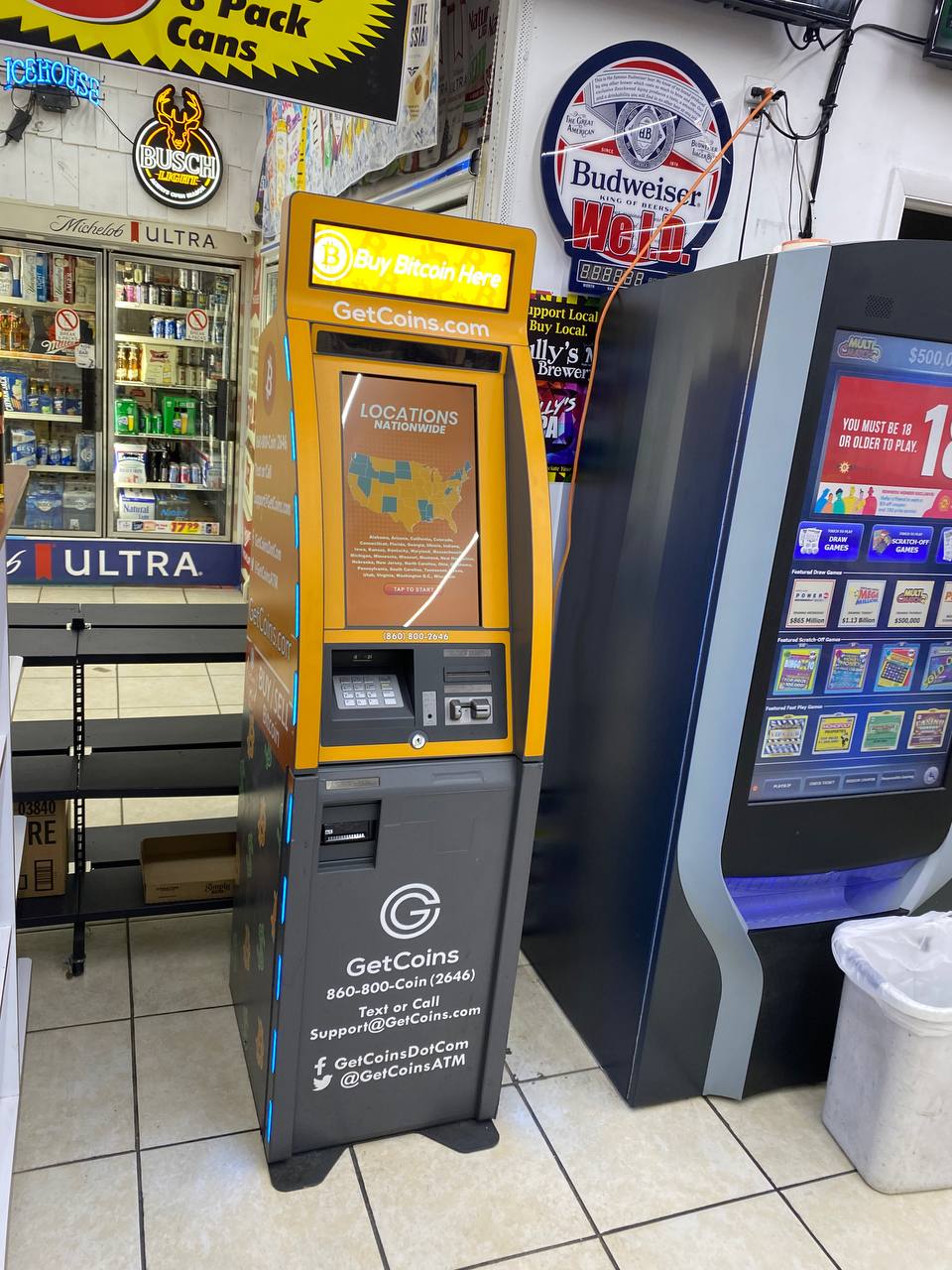 Getcoins - Bitcoin ATM - Inside of Bryantown Store in Bryantown, Maryland