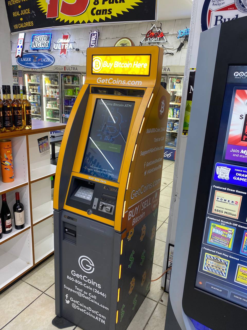 Getcoins - Bitcoin ATM - Inside of Bryantown Store in Bryantown, Maryland