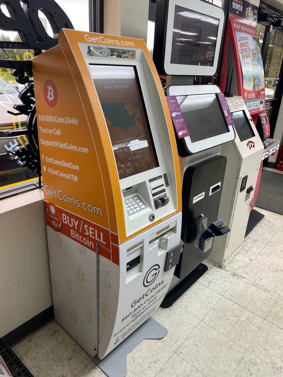 Getcoins - Bitcoin ATM - Inside of Speedway Food Mart in St. Augustine, Florida