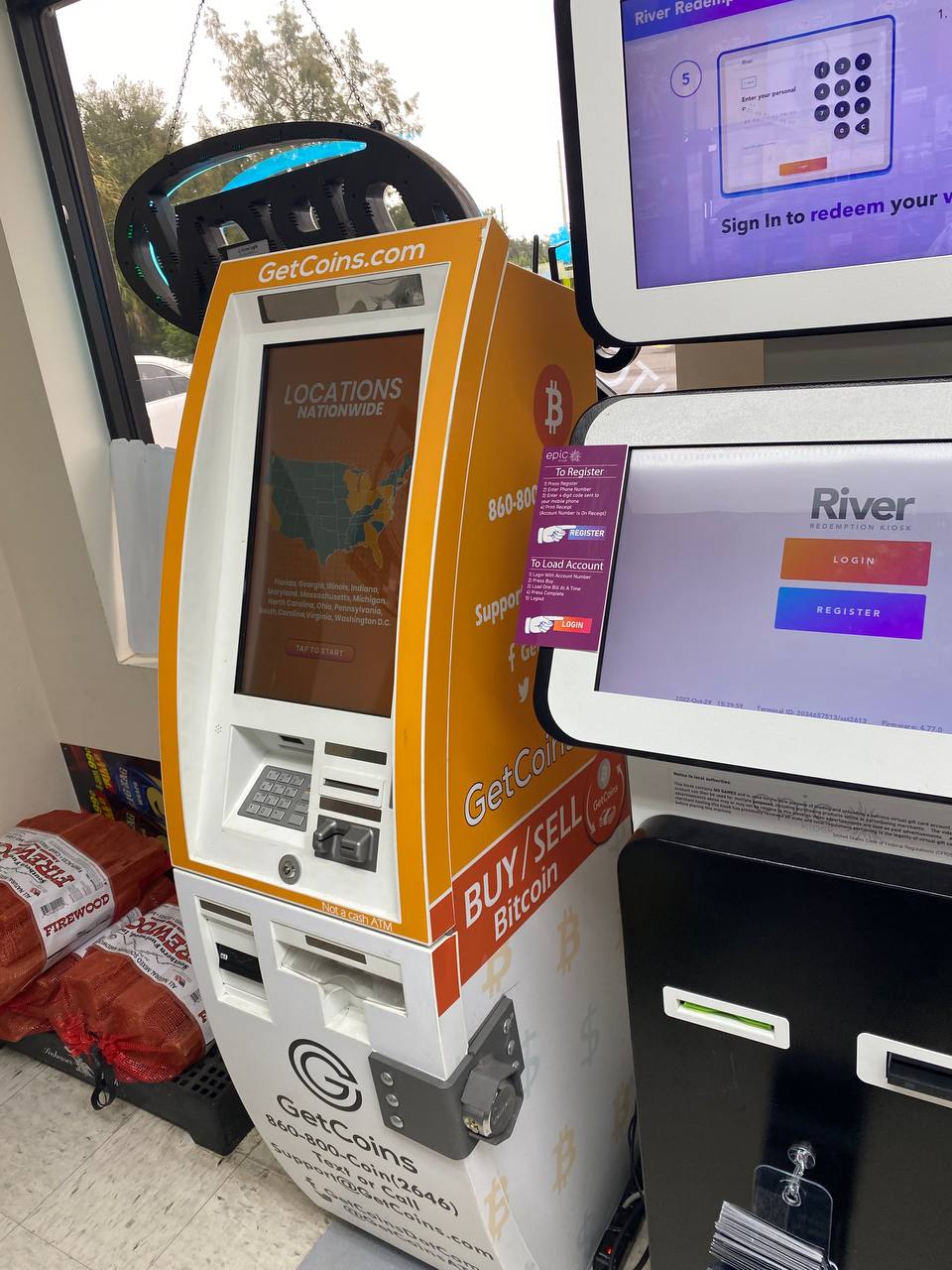 Getcoins - Bitcoin ATM - Inside of Speedway Food Mart in St. Augustine, Florida
