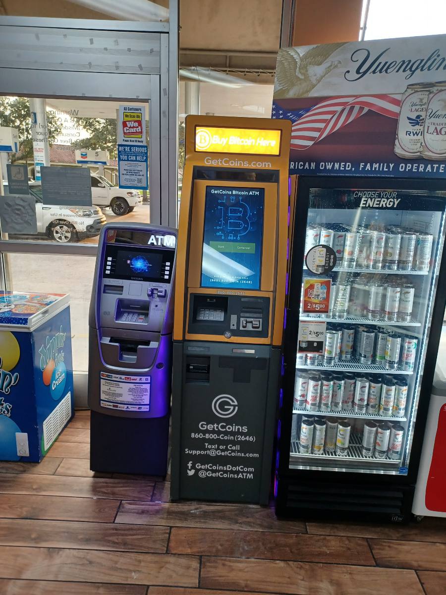 Getcoins - Bitcoin ATM - Inside of Chevron in Wellington, Florida