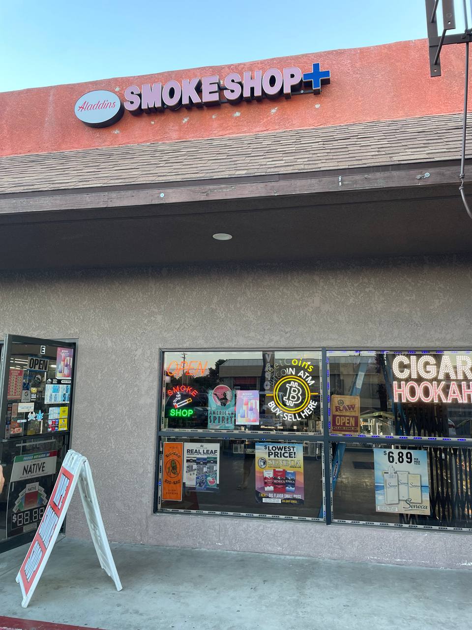 Getcoins - Bitcoin ATM - Inside of Aladdin's Smoke Shop in Cathedral City, California