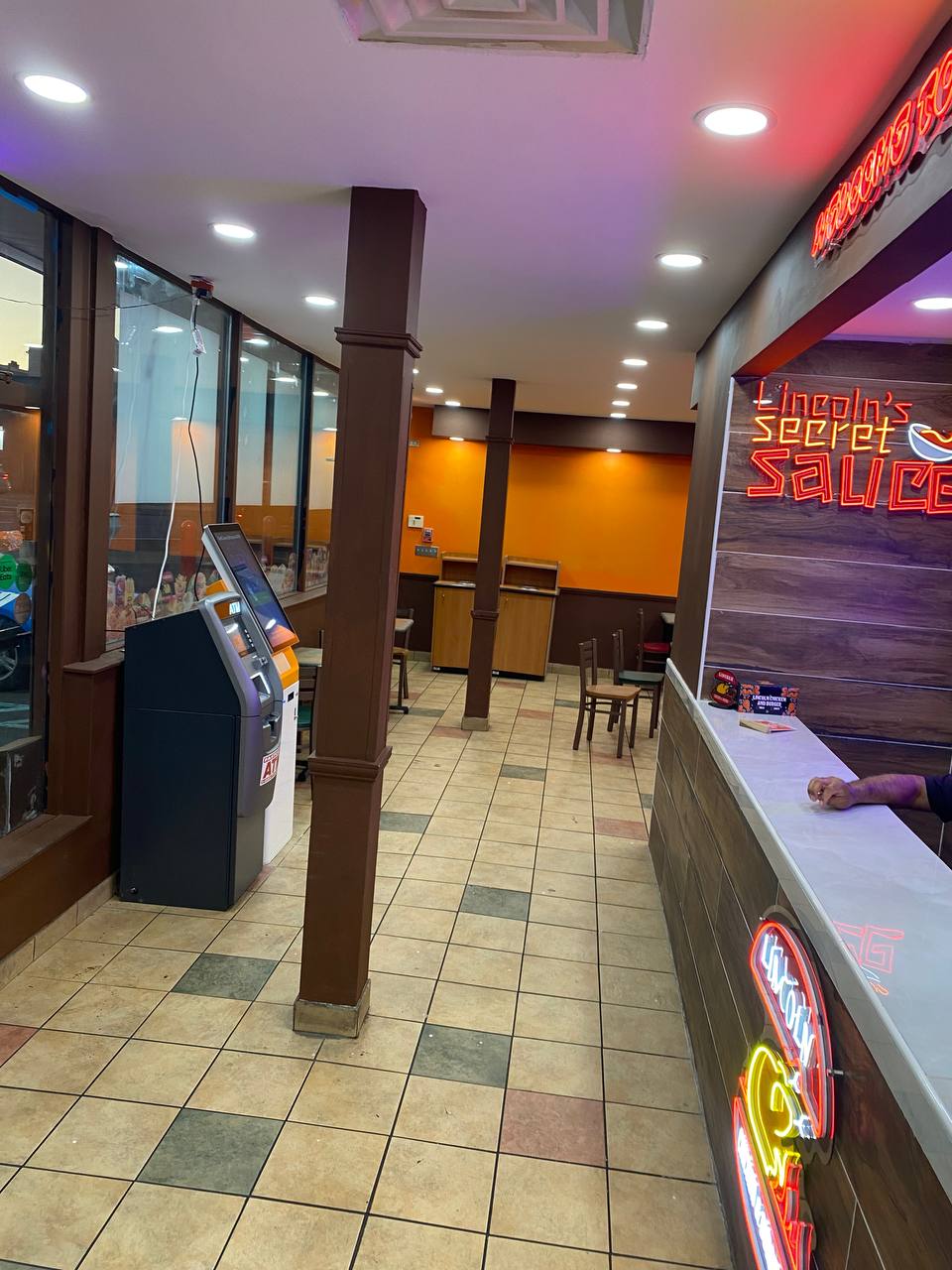 Getcoins - Bitcoin ATM - Inside of  Lincoln Chicken & Burger in Philadelphia, Pennsylvania