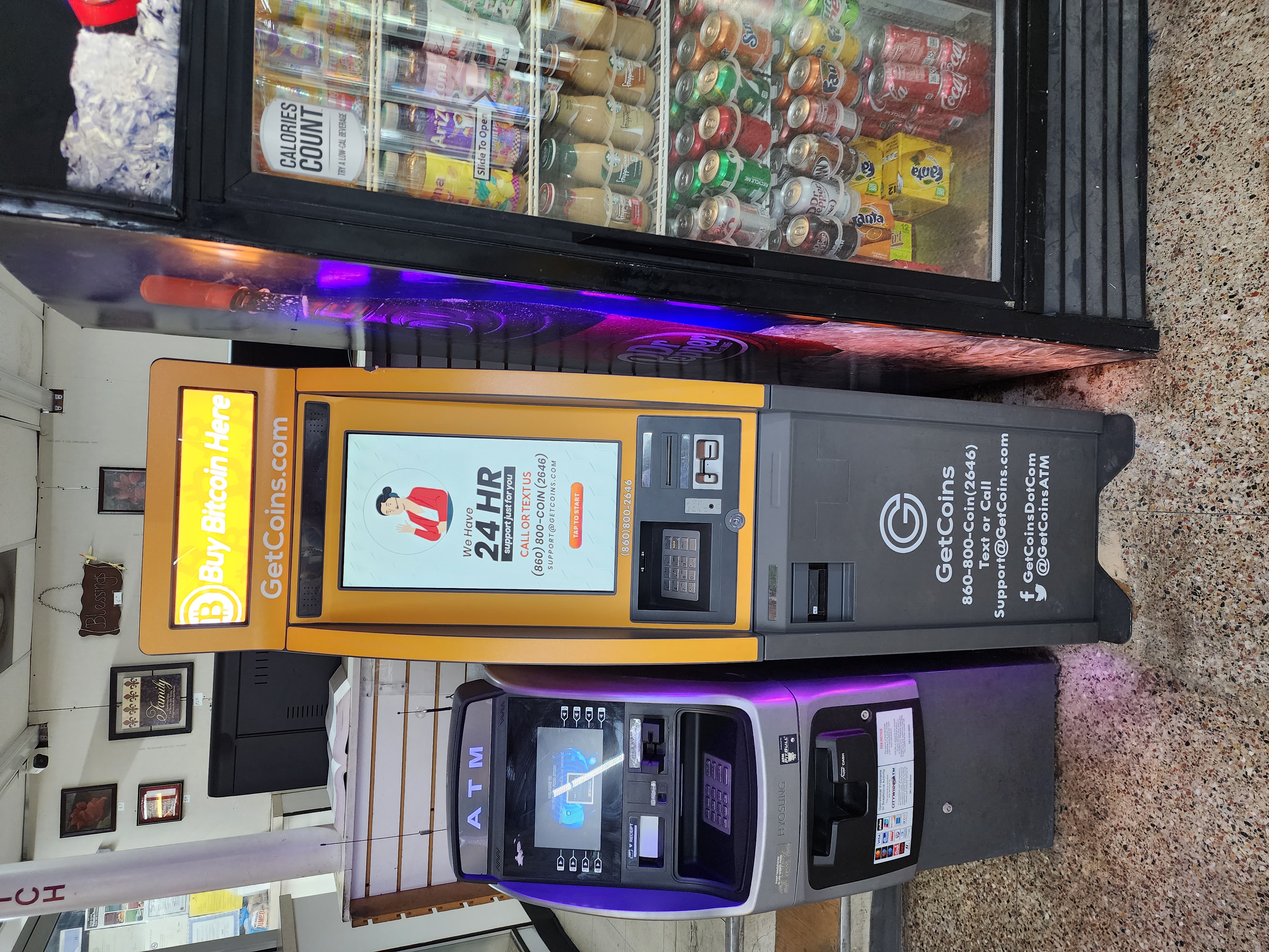 Getcoins - Bitcoin ATM - Inside of Sam's Beer & Wine in Garland, Texas