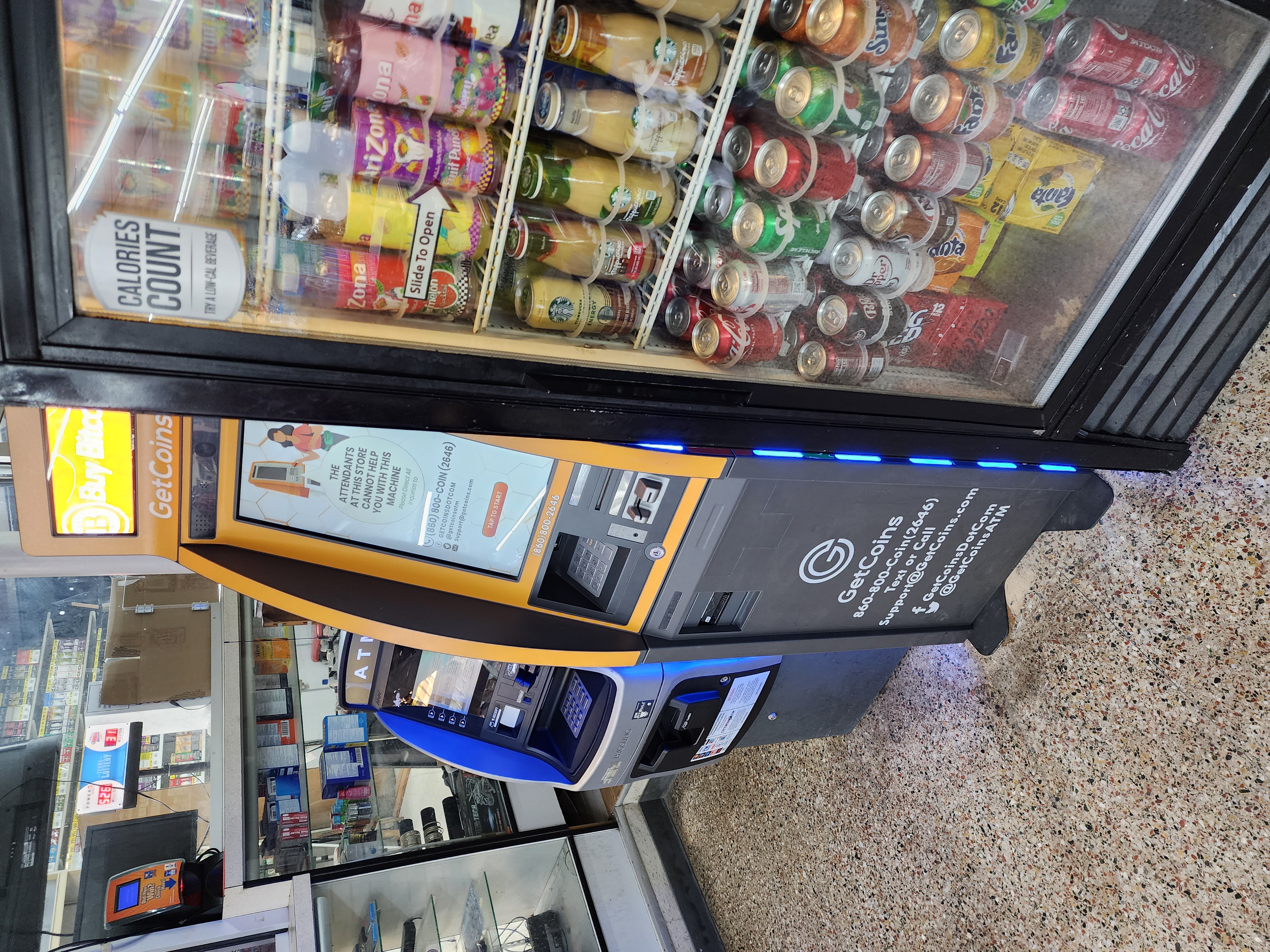 Getcoins - Bitcoin ATM - Inside of Sam's Beer & Wine in Garland, Texas
