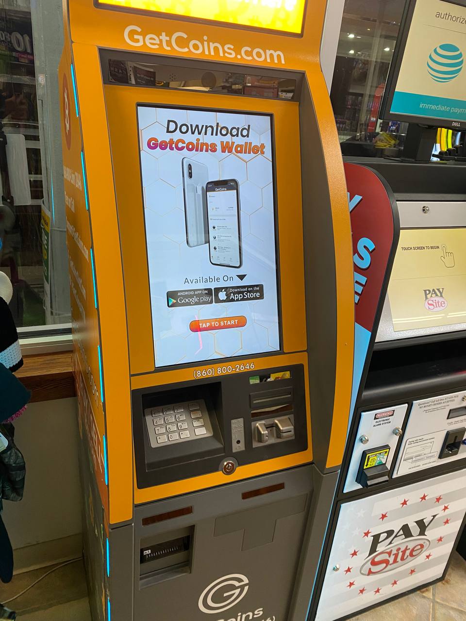 Getcoins - Bitcoin ATM - Inside of Exxon in Hampstead, North Carolina