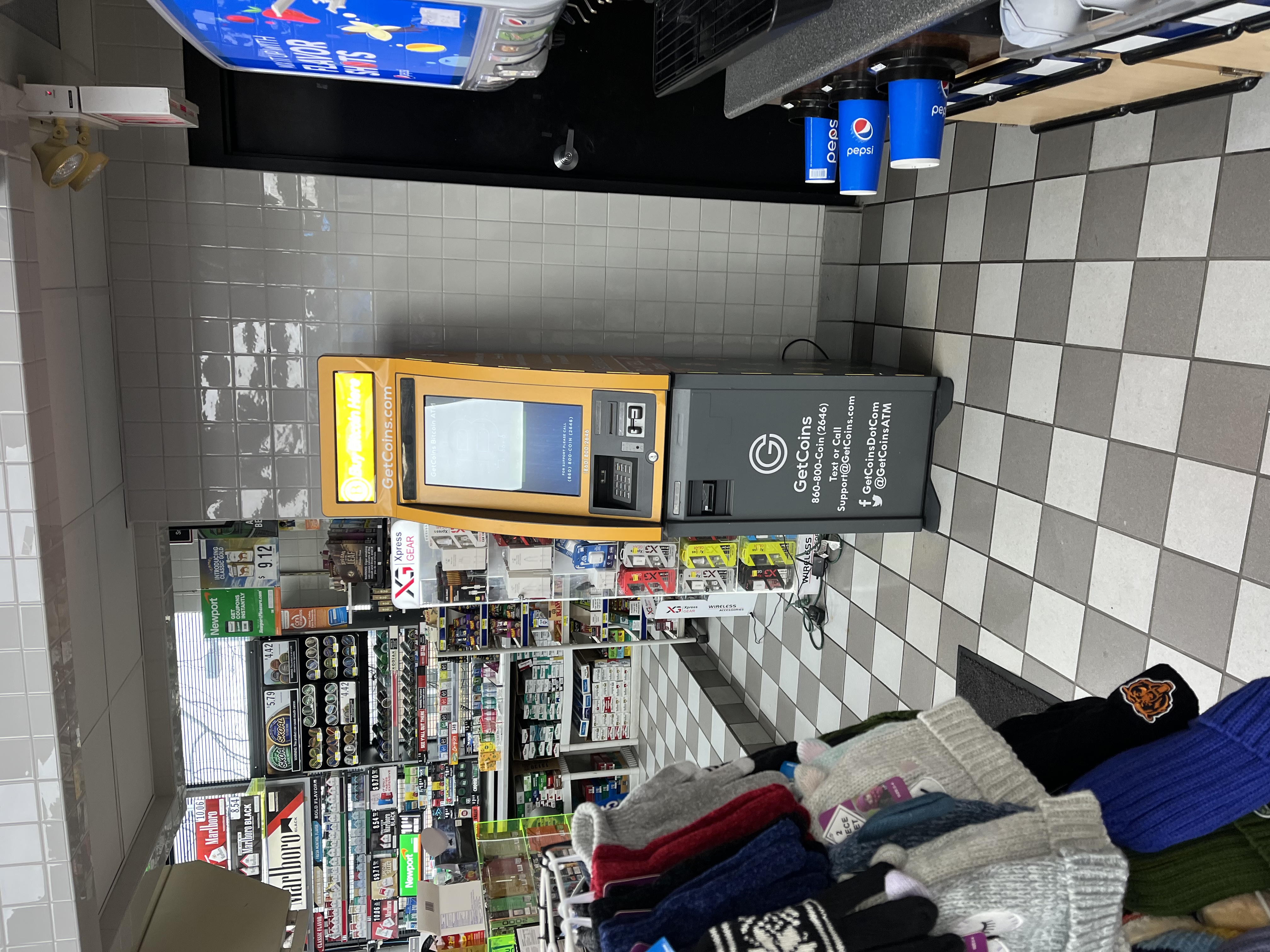 Getcoins - Bitcoin ATM - Inside of Mobil in Woodstock, Illinois